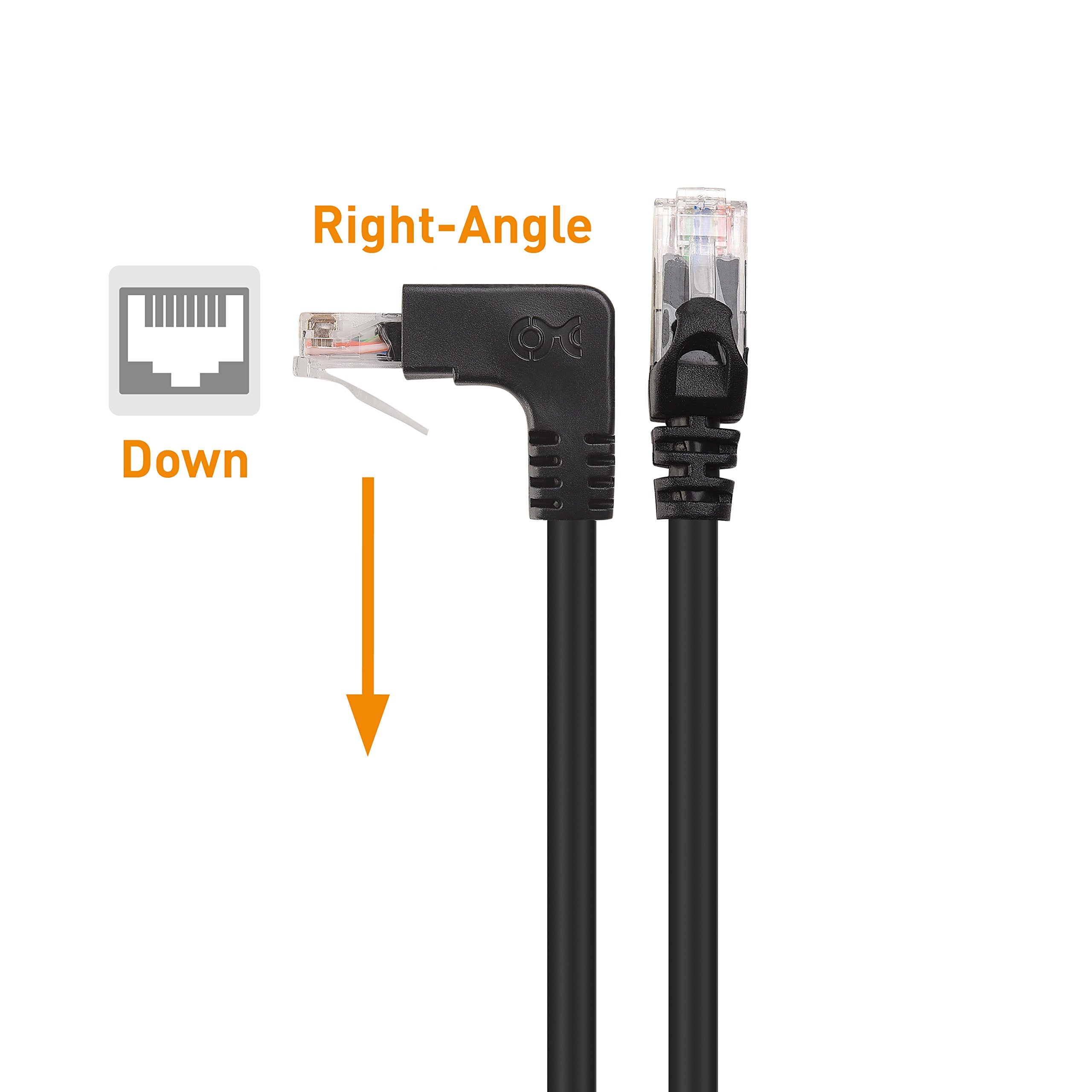 Cable Matters 10Gbps Combo Pack 90 Degree Cat 6, Cat6 Right Angle Ethernet Cable 7 ft (Right Angle Down + Right Angle Up)