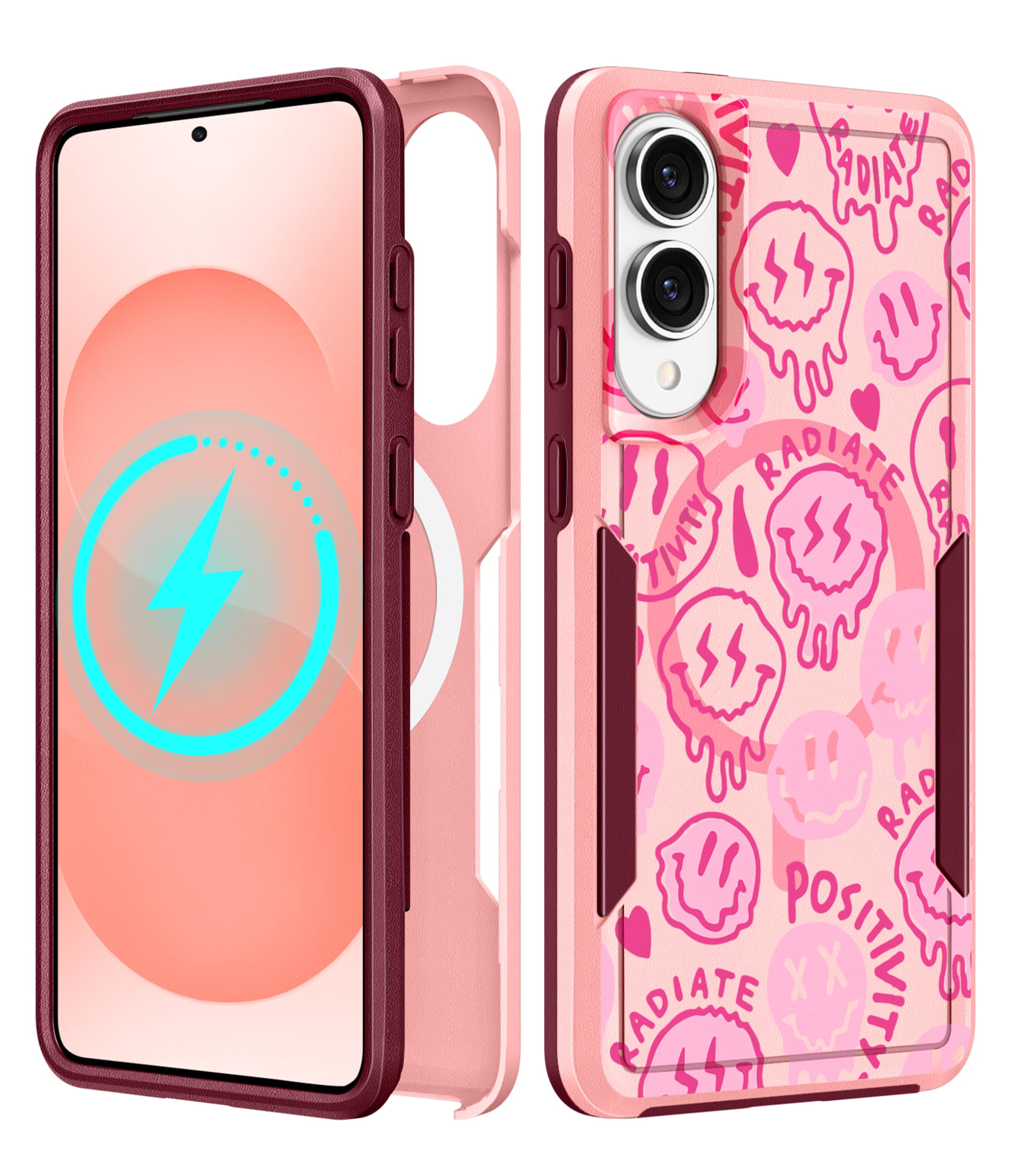 LISEVO for Samsung Galaxy S25 Edge Case - Compatible with MagSafe Women Girls Cute Magnetic Protective Phone Cover Girly Unique 