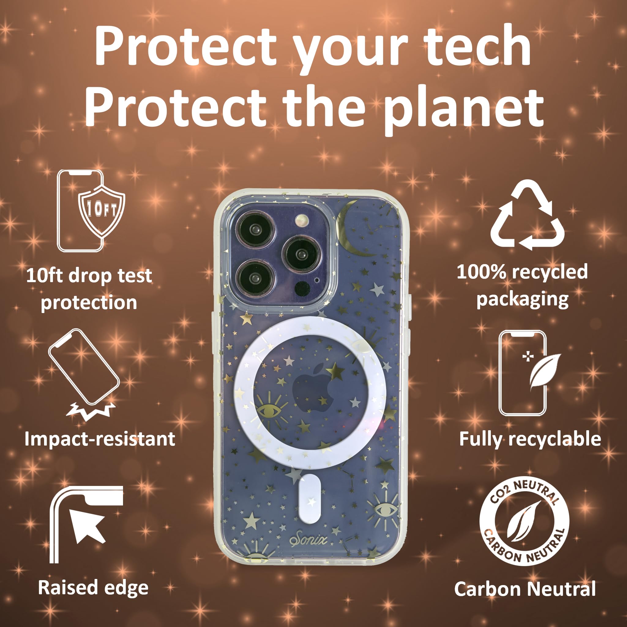 Sonix Case For Iphone 15 Pro | Compatible With Magsafe | 10Ft Drop Tested | Cosmic Stars