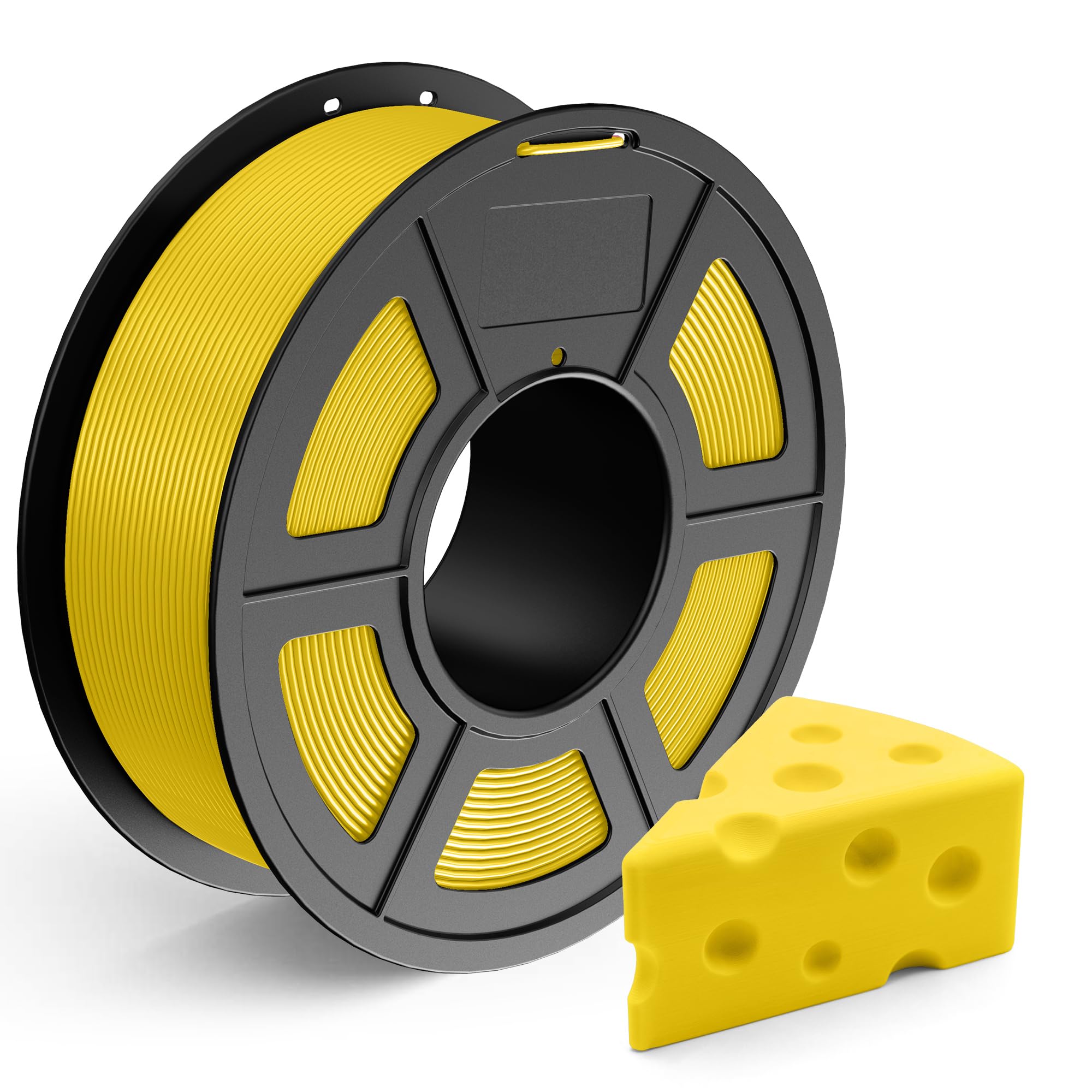 TECBEARS PLA Filament 1.75mm, Neatly Wound PLA 3D Printer Filament, 1Kg Spool(2.2 lbs), Fits for Most FDM 3D Printers, Yellow