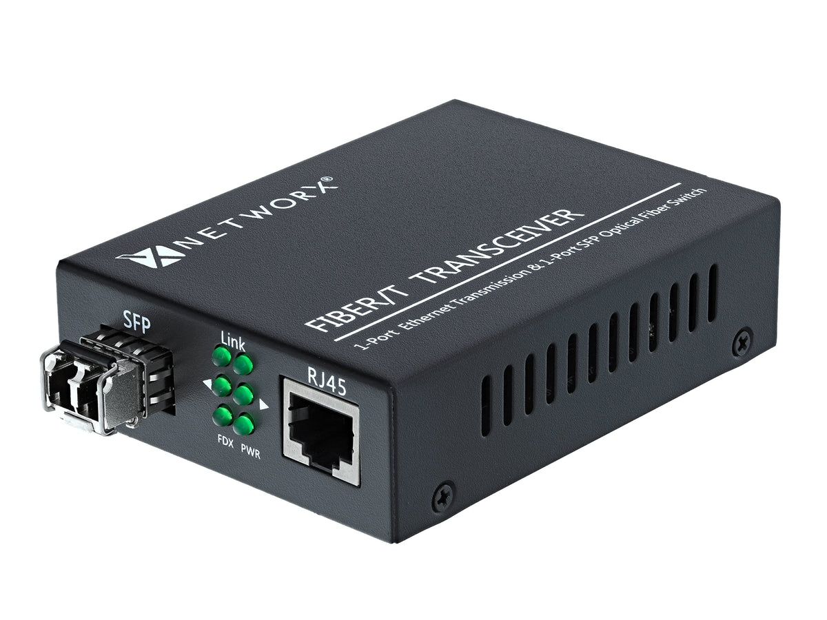 Networx® Gigabit Ethernet Fiber Media Converter - UTP to 1000Base-LX - LC Sing...