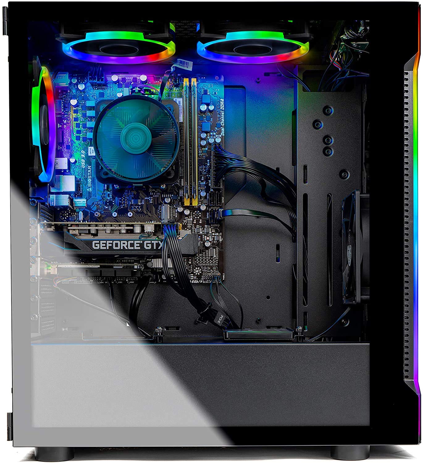 Skytech Shadow Gaming Computer Pc Desktop   Ryzen 5 3600 6 Core 3.6Ghz, Gtx 1660 Ti 6G, 500G Ssd, 8Gb Ddr4 3000, Rgb, Ac Wifi, W