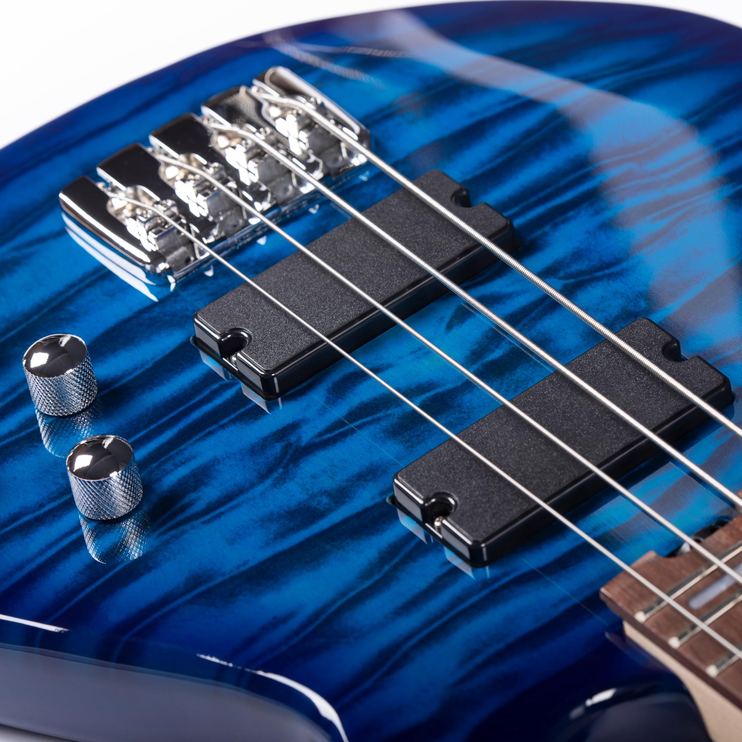 Grote Gtbs-01 Electric Bass Guitar 4 String Maple Headstock Maple Neck Poplar Body (Blue)