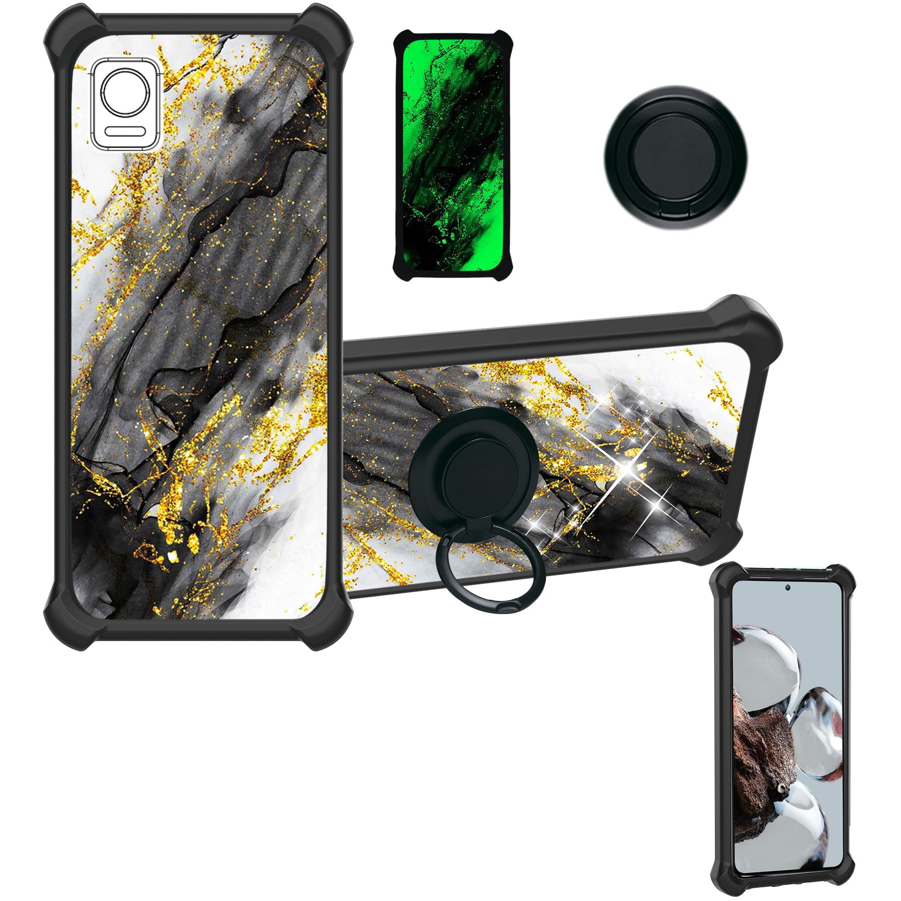 Aroepurt At&T Vista 2023 Model Phone Case Compatible With Att Vista Wtattrw2 Phone Case Cover[Hard Pc + Soft Silicone][Ring Supp