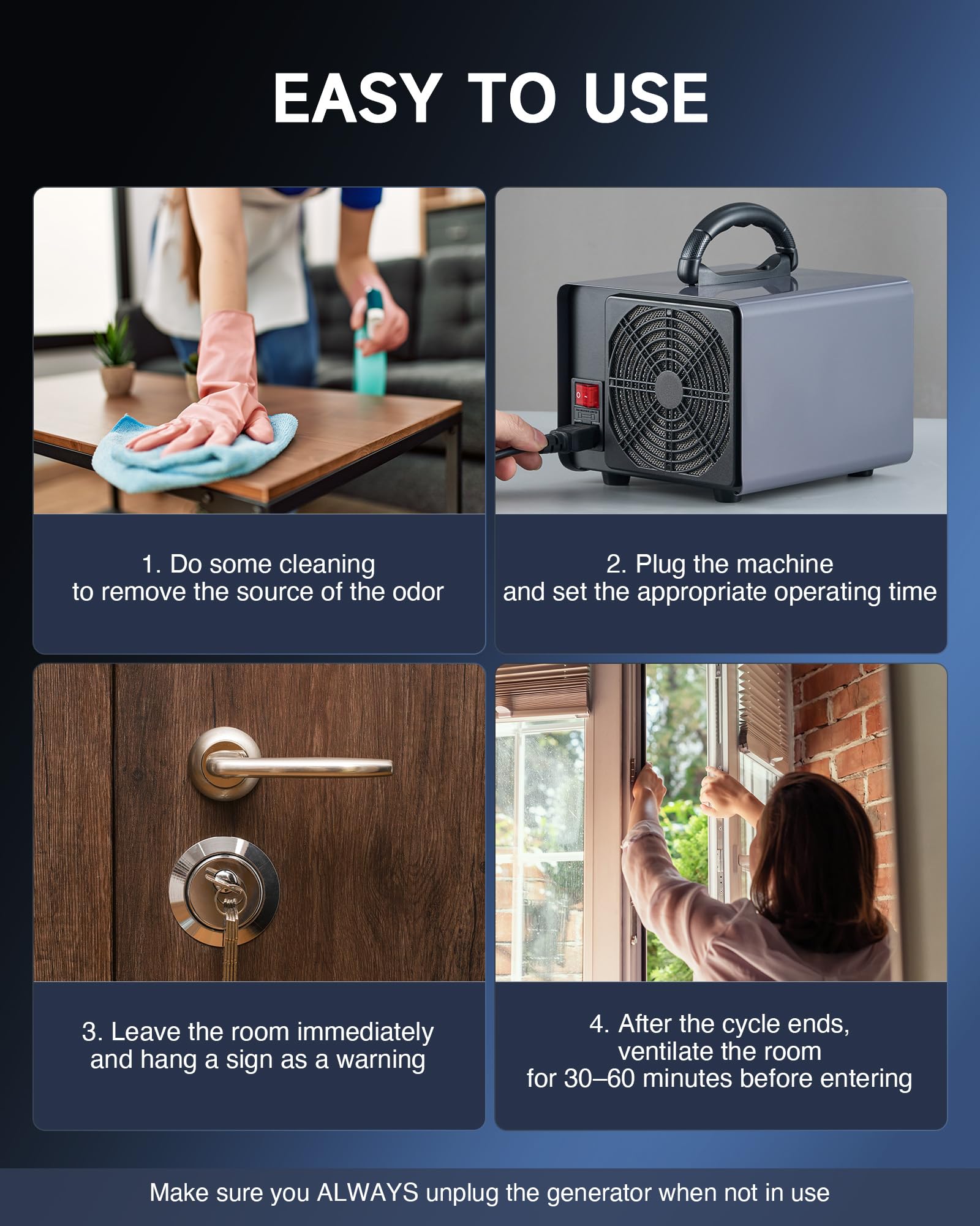 Creworks Ozone Generator, 35000 Mg/H High Capacity Ozone Machine For Car Home Smoke Pet Odor Removal, Commercial Ozone Odor Elim