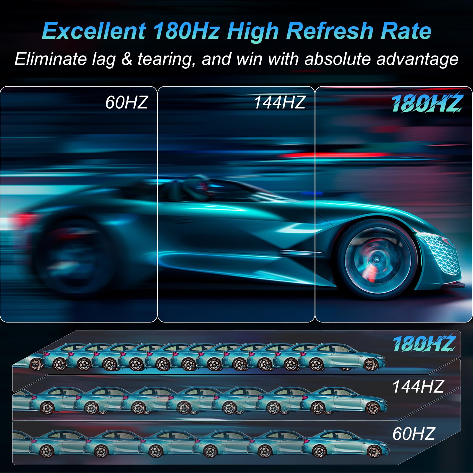 Innoview 2K 180Hz Portable Monitor, 18'' Od Gameplus 2560X1600 Qhd 100% Srgb Portable Gaming Monitor With Kickstand Hdr Freesync