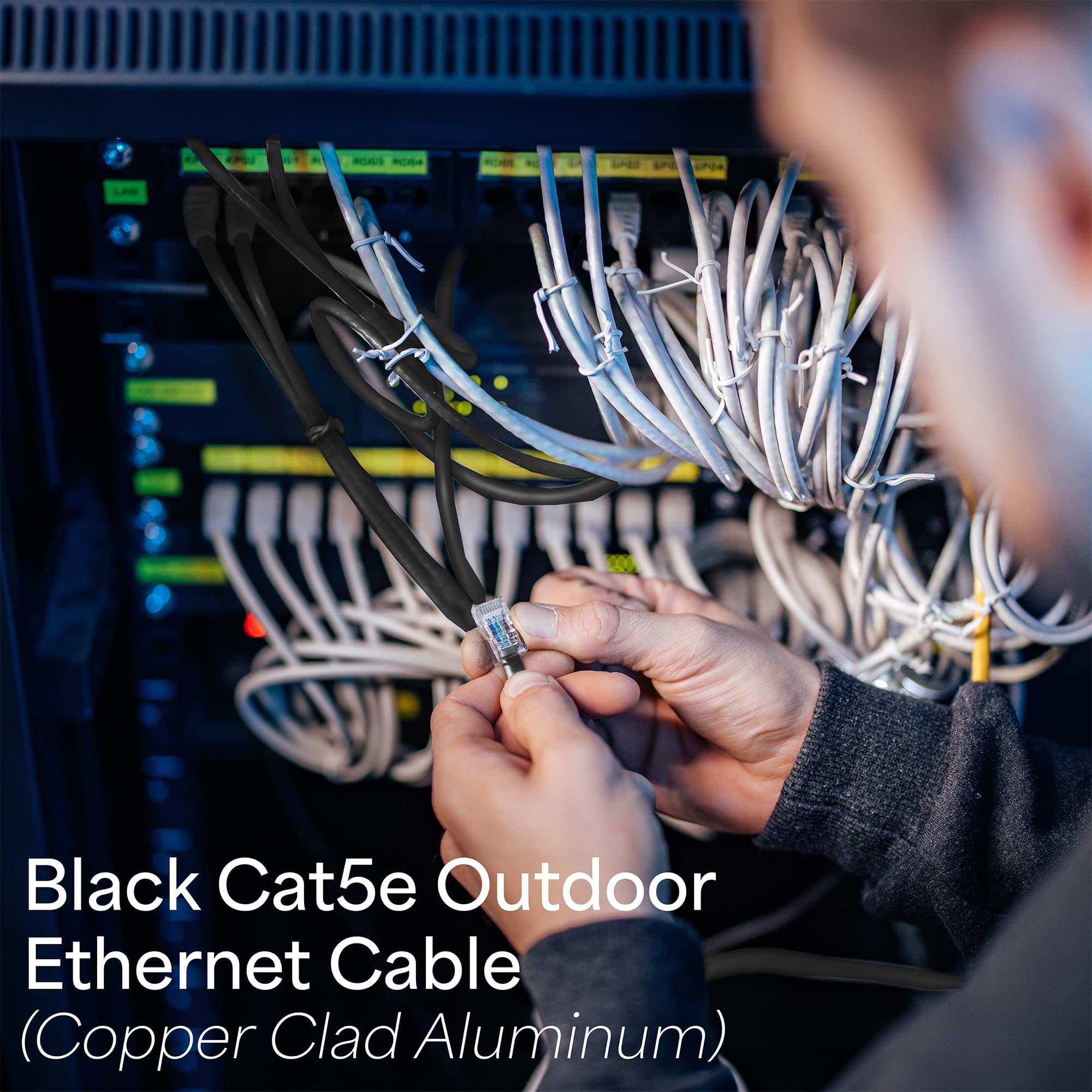 VIVO Black 250ft Bulk Cat5e, CCA Ethernet Cable, UTP Pull Box, Cat 5e Wire, Waterproof, Outdoor, Direct Burial CABLE V018