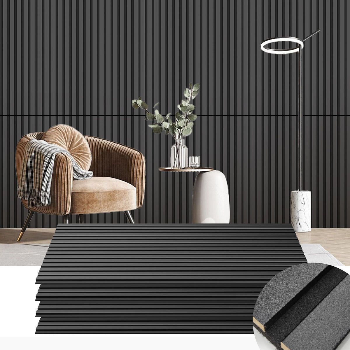 4 Pack Wood Panels for Wall, 47.2 23.6 Wood Slat Acoustic Panels for W ...