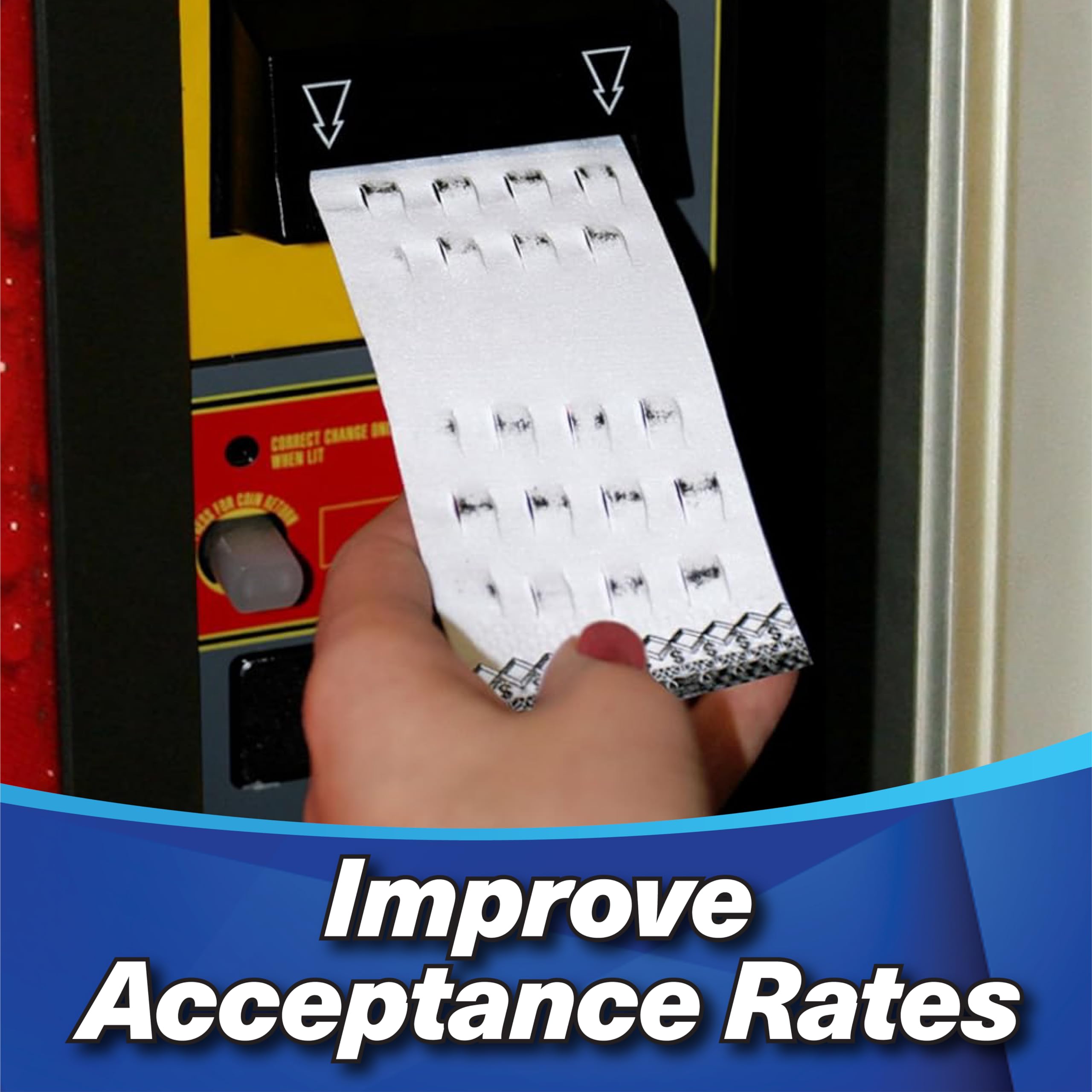 Waffletechnology Kicteam Cleaning Cards For Bill Acceptors (15 Cards)   Includes Magnetic Stripe For Universal Acceptance   Pres