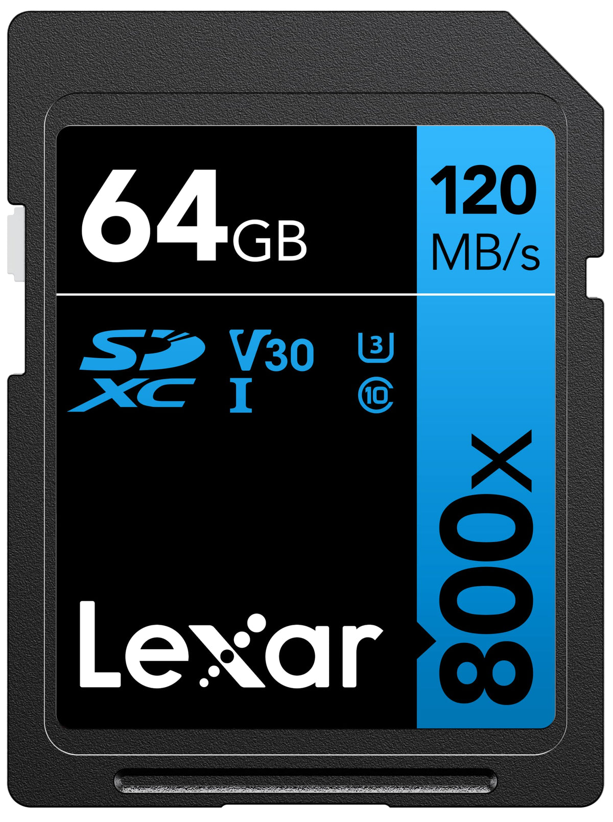 Lexar High-Performance 800X Sd Card 64Gb, Sdxc Uhs-I Memory Card Blue Series, Class 10, U3, V30, Up To 120Mbs Read, For Point-An