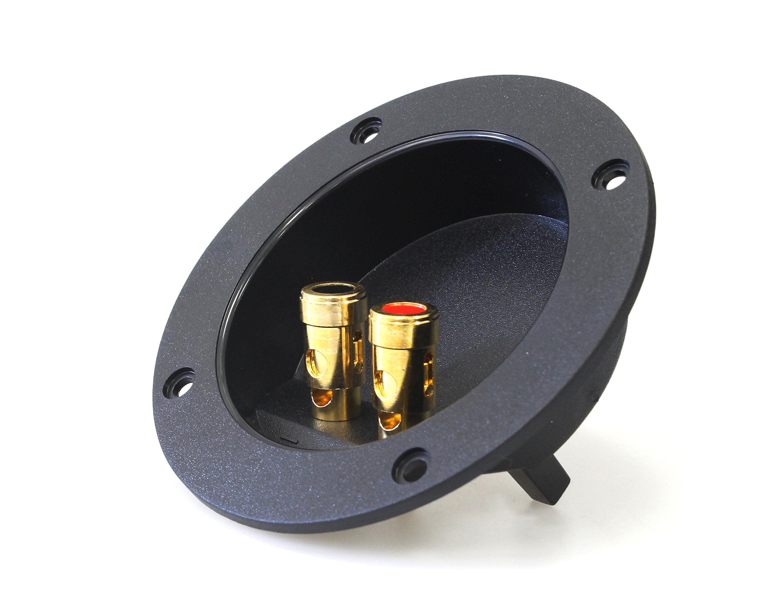 Absolute Usa Rst 450 4 Inch Round Gold Push Spring Loaded Jacks Double Binding Post Speaker Box Terminal Cup