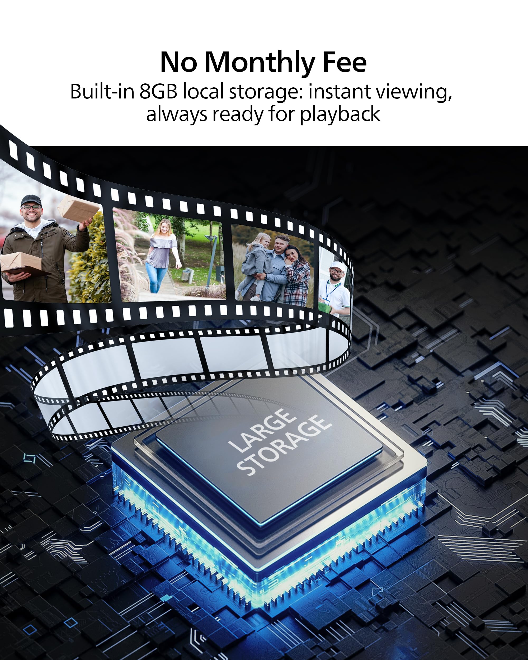 Philips Security Video Doorbell Camera Wireless (Chime Included), No Monthly Fee, Dual Cameras 2K Fhd With Motion Detection, 2 W