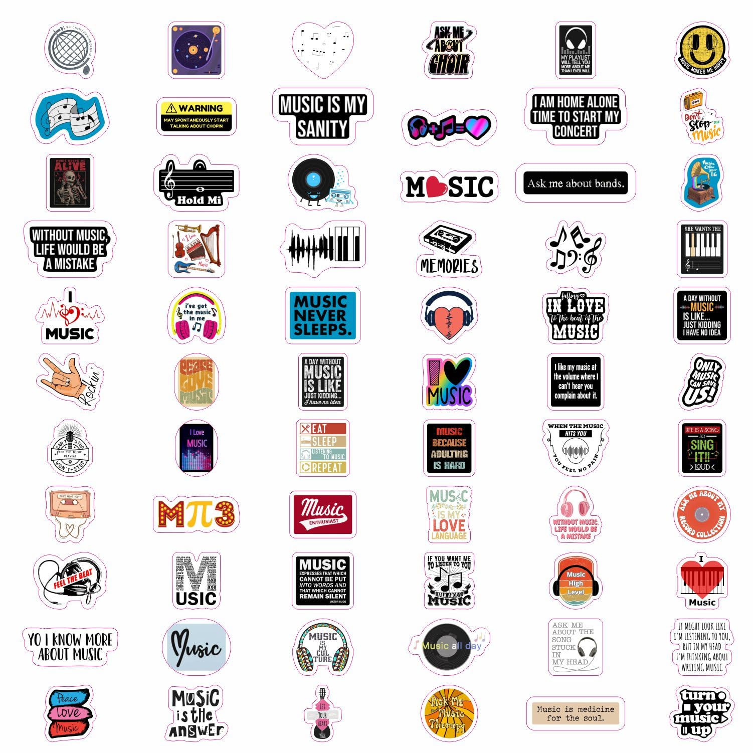 100Pcs Music Stickers For Water Bottle & Laptop, Musical Stickers & Decals For Adults &, Gifts For Music Lovers & Musicians, Tea