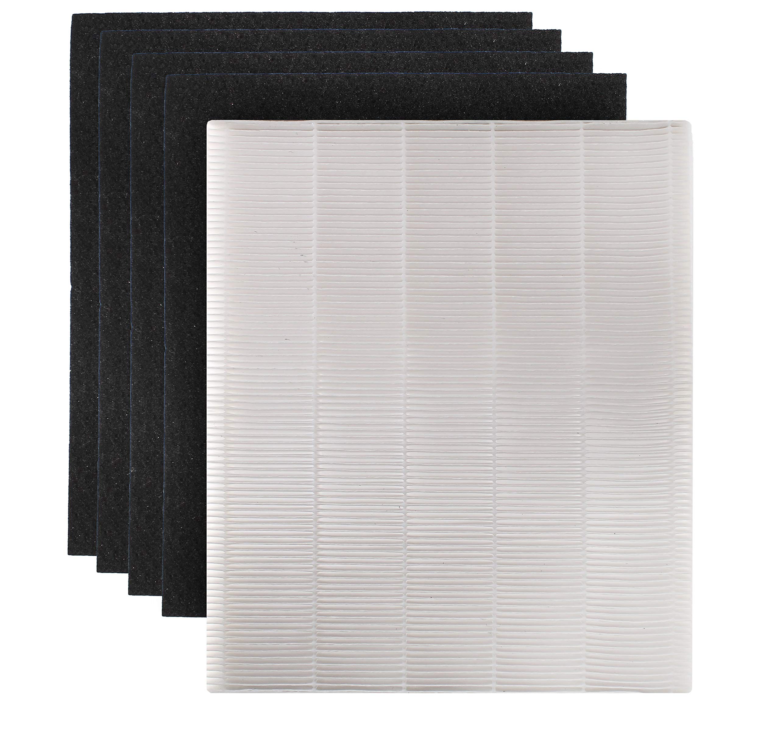 True Hepa Air Cleaner Filter Replacement Set + 4 Activated Carbon Pre Filters Fit Fellowes Hf 230, Cf 230, Ap 230Ph Air Cleaner,
