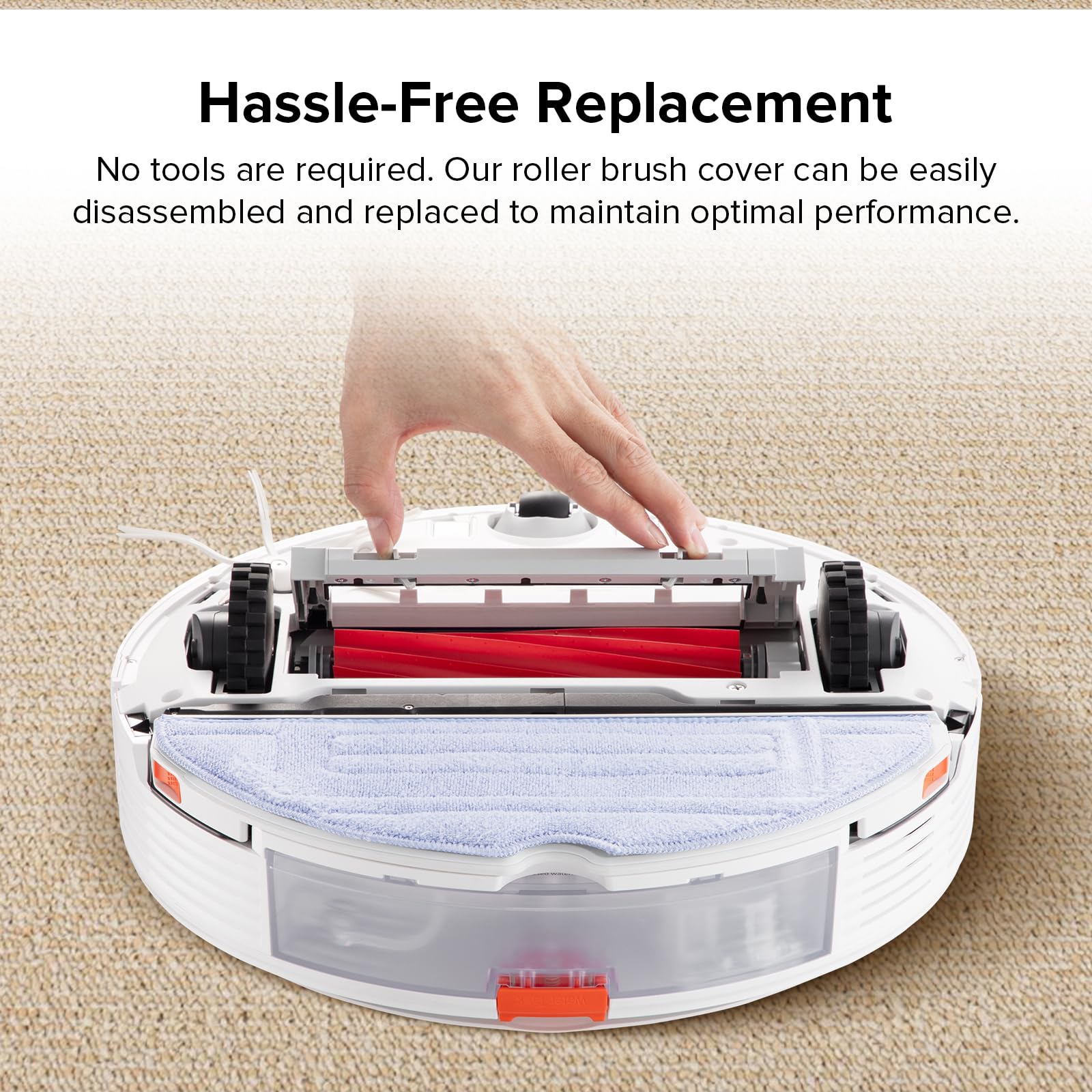 Roborock Rubber Main Brush Cover Guards For S7, S7+, Q7, Q7+, Q7 Max, Q7 Max+ Robot Vacuum, Roller Brush Cover Replacement Parts