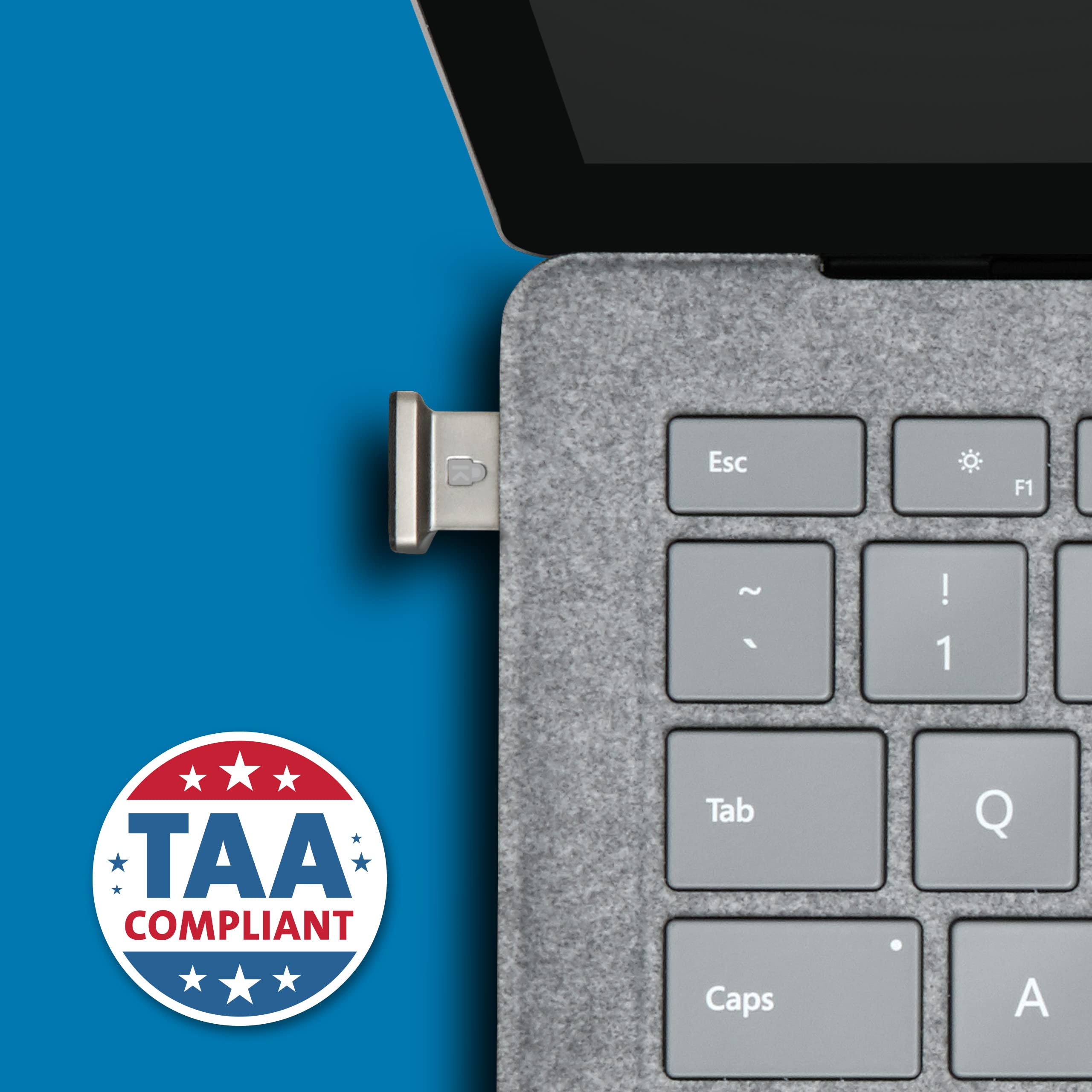 Kensington Verimark Gen2 Usb-A Fingerprint Key Reader - Windows Hello & Windows Hello For Business, Fido U2F, Anti-Spoofing (K64