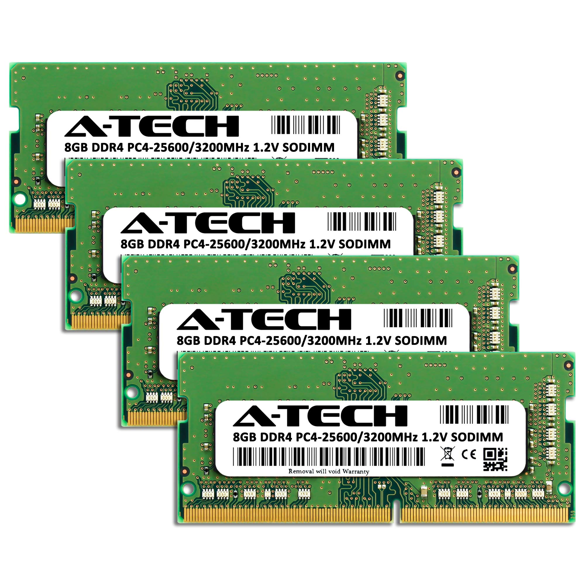 A Tech 32Gb (4X8Gb) Ddr4 3200 Mhz Sodimm Pc4 25600 (Pc4 3200Aa) Cl22 Non Ecc Laptop Ram Memory Modules