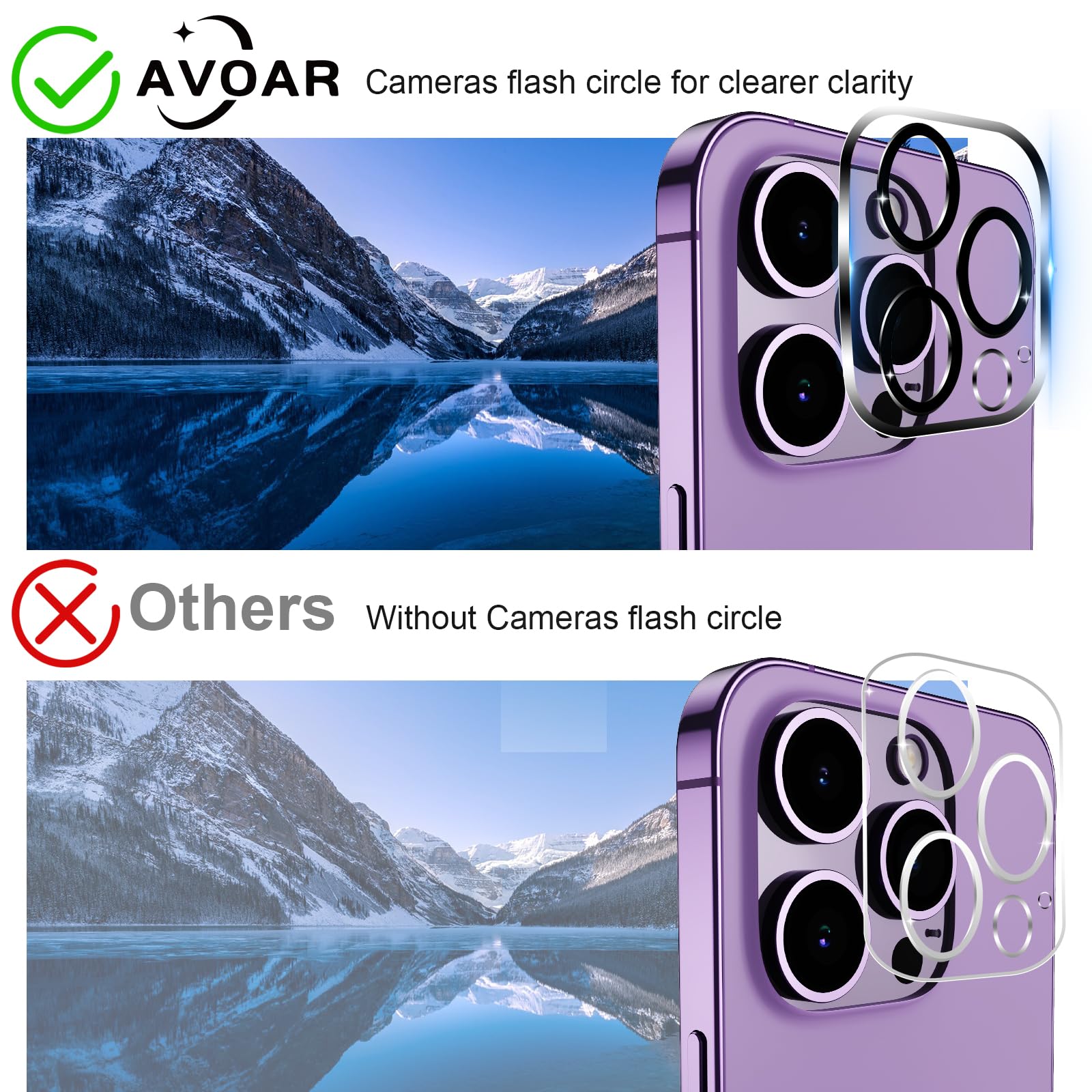 Avoar [3+3 Pack Glass Screen Protector For Iphone 13 With Camera Lens Protector, 6.1 Inch Hd Clear Tempered Glass Film For Iphon