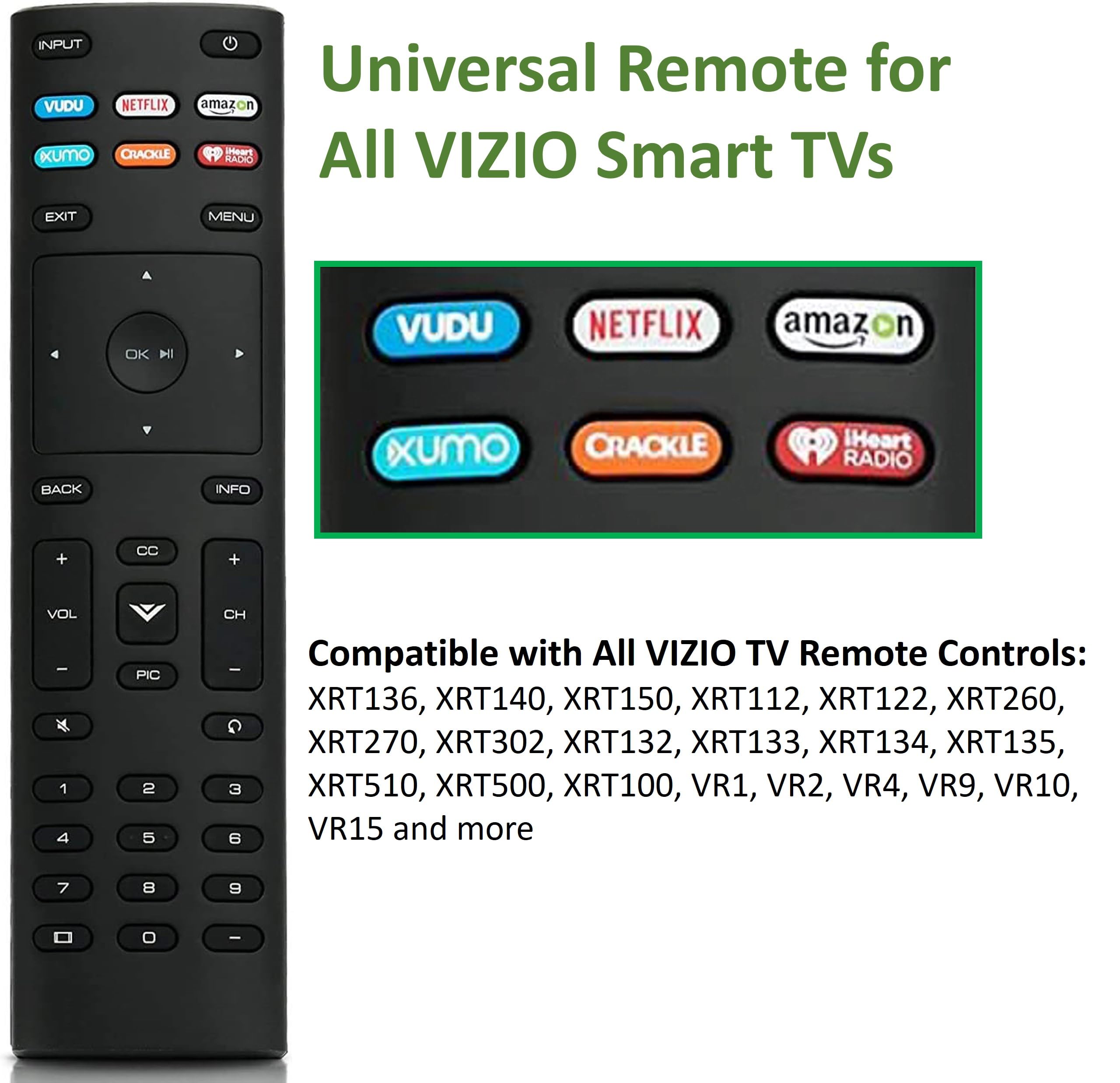 New Xrt136 Remote Control Works For Vizio Smart Tv D24F F1 D43F F1 D50F F1 E43 E2 E60 E3 E75 E1 M65 E0 M75 E1 P55 E1 P65 E1 P75
