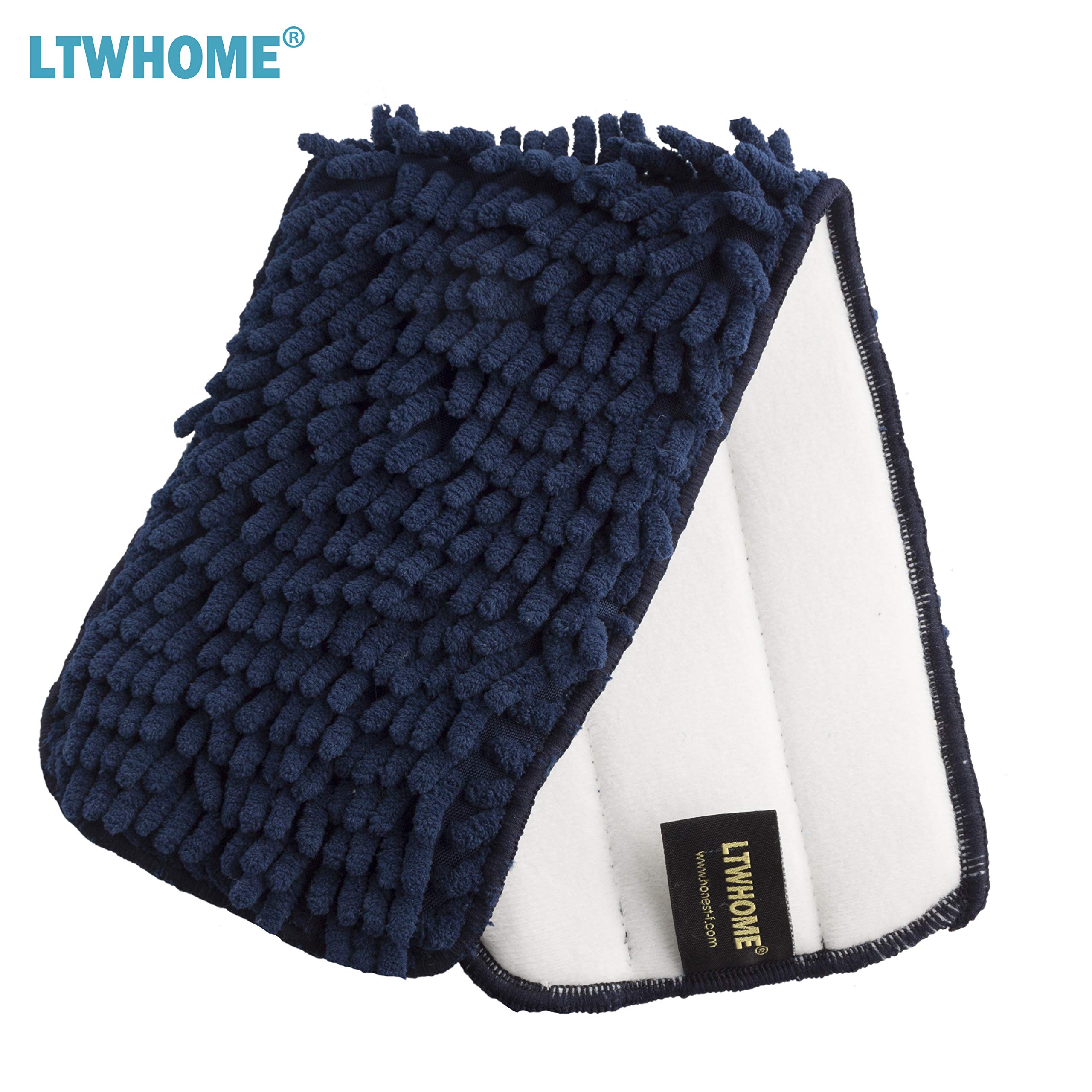 Ltwhome 18 Inch Washable Chenille Microfiber Coral Flat Mop Pad Refills(Pack Of 6)