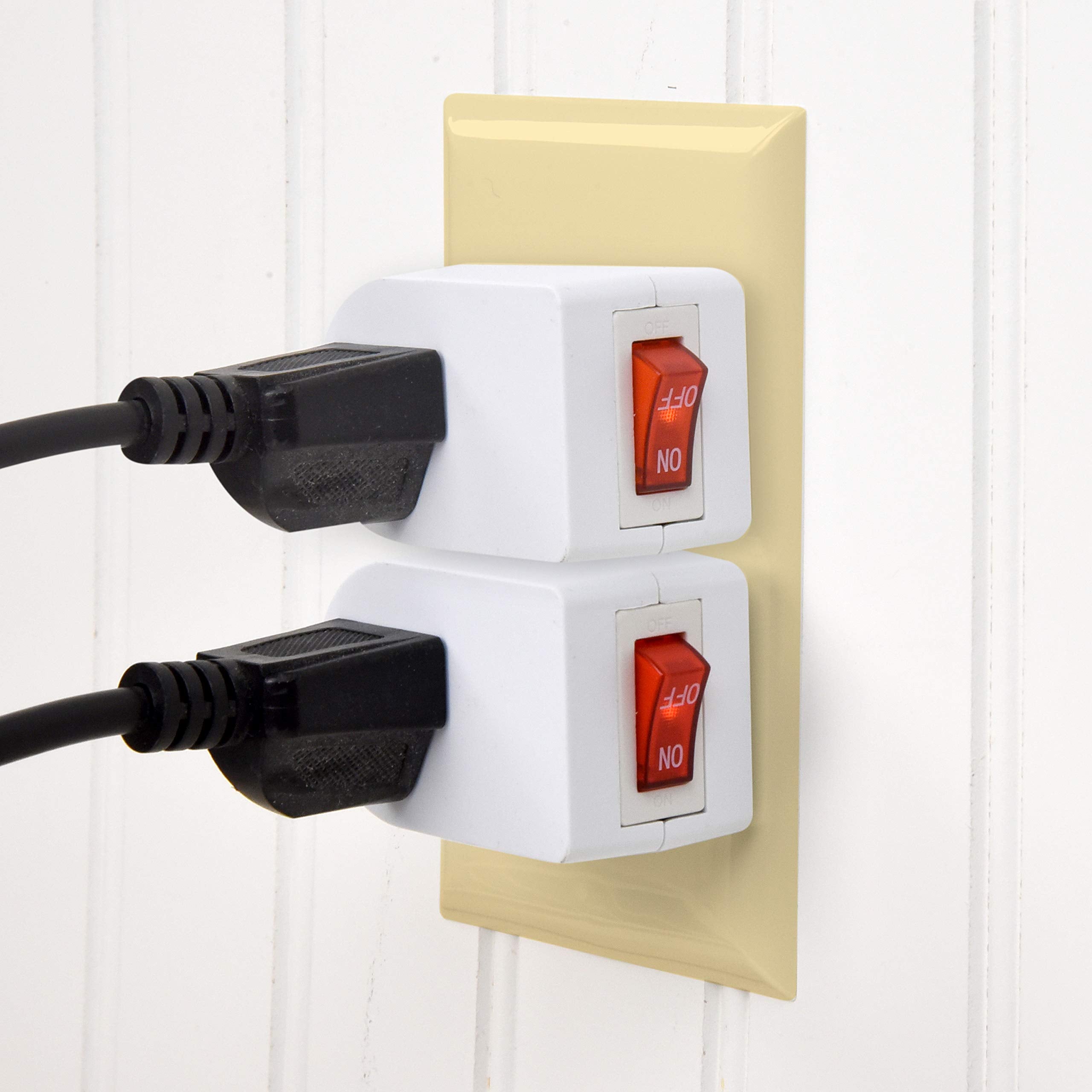 Electes 3 Prong Grounded Single Port Power Adapter With Red Indicator On/Off Switch {Value! 3 Pack}