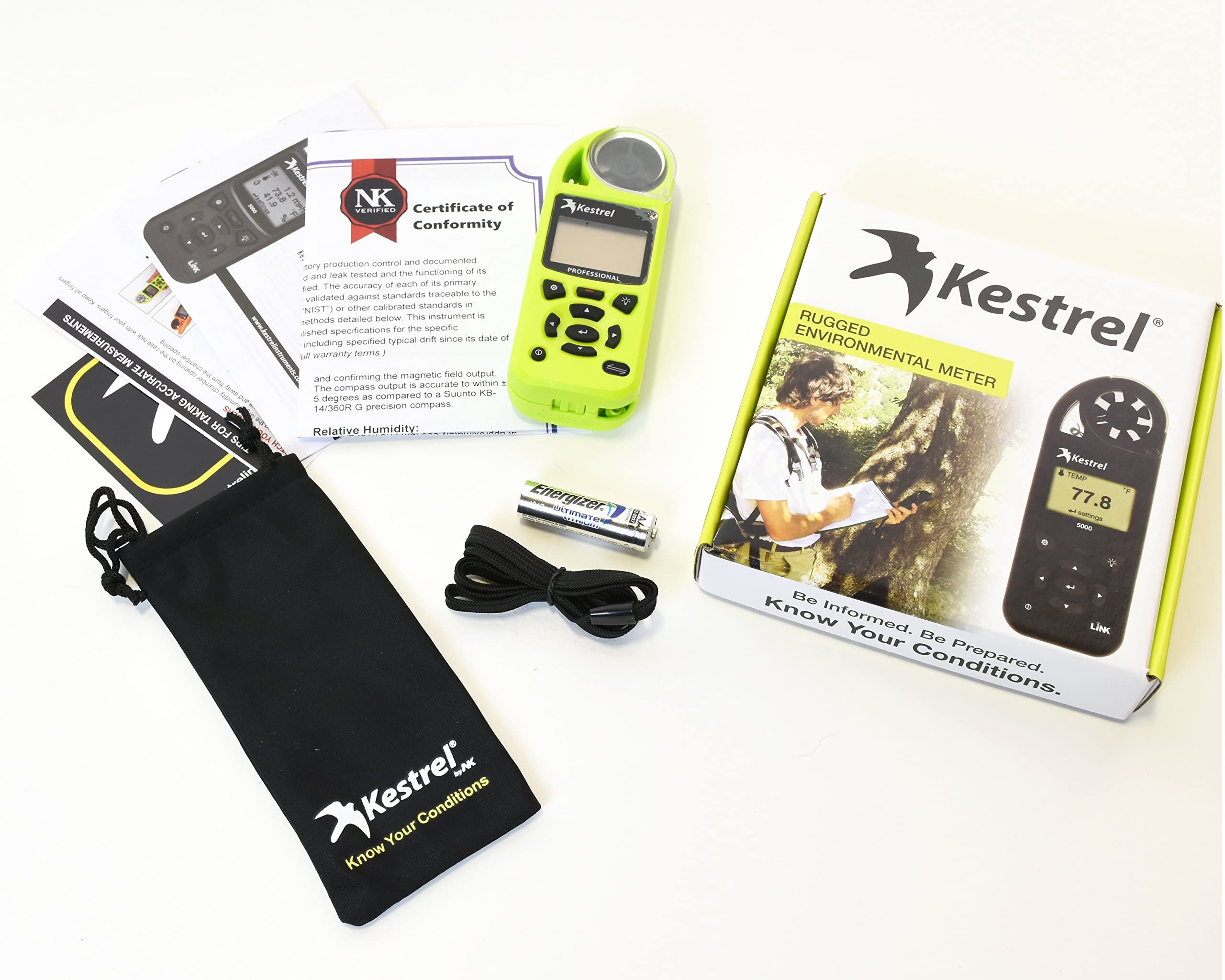 Kestrel 5200 Professional Environmental Meter Non Link, Hiviz Green