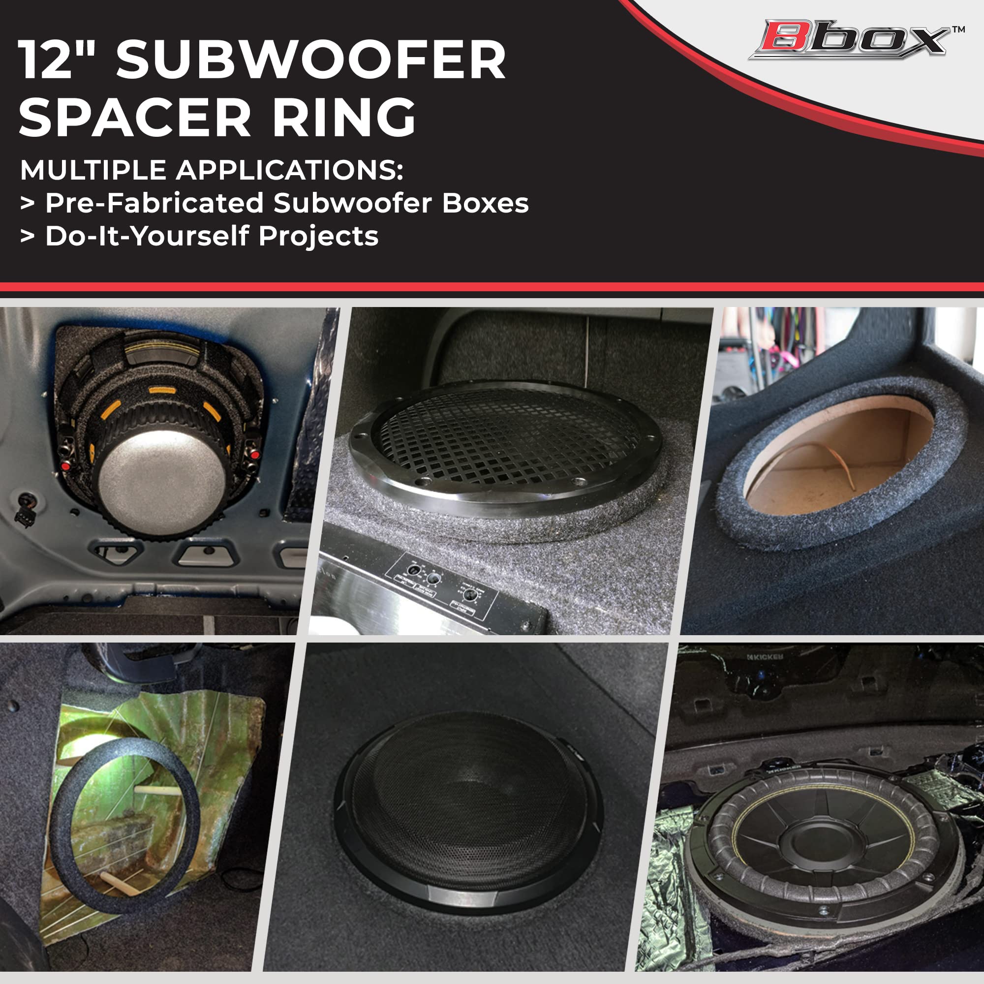 Atrend Universal Mdf Constructed Spacer For 12 Inch Speaker Or Sub   Adds 3/4'' To Depth   Premium Subwoofer Spacer Improves Aud