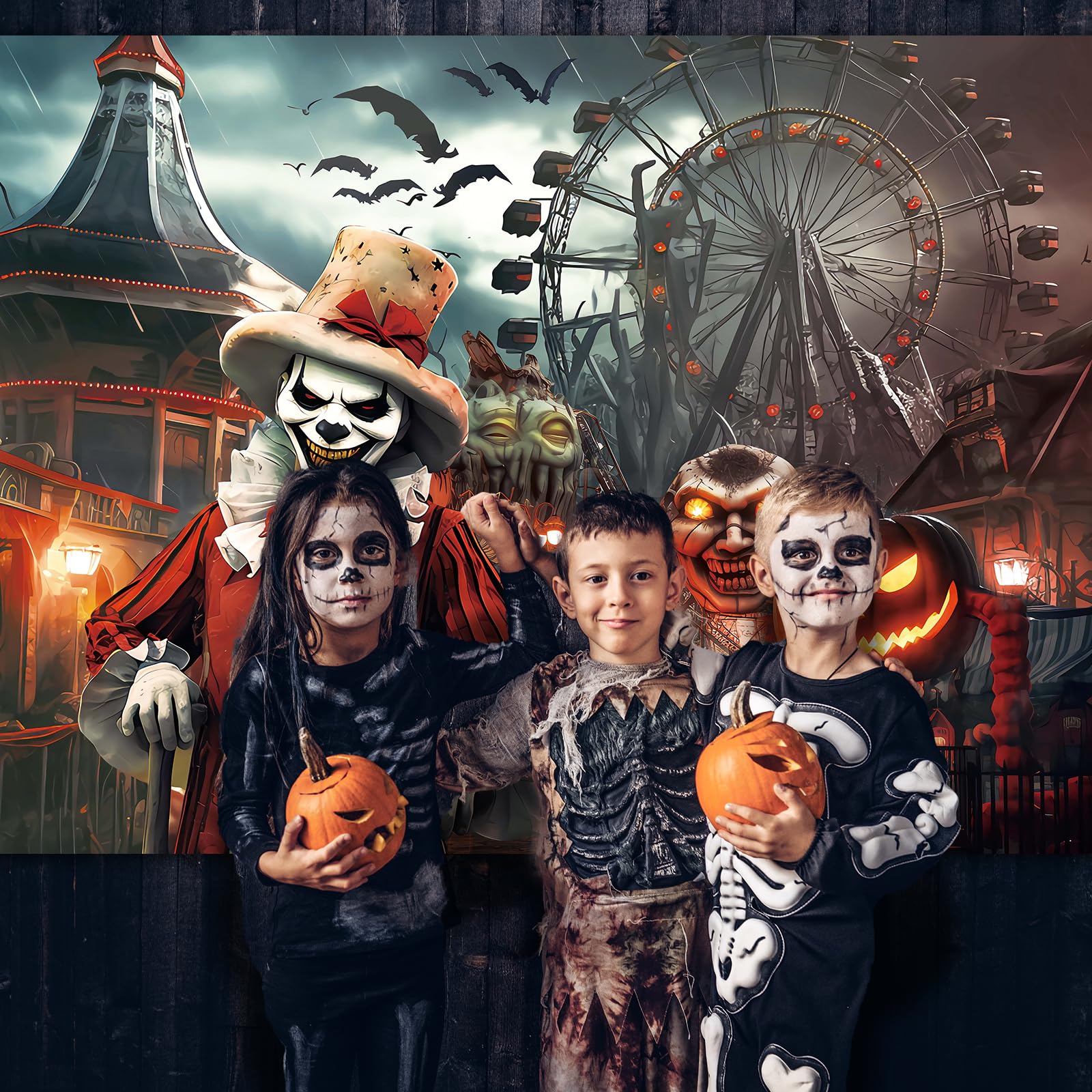 Horror Circus Halloween Backdrop,7X5Ft | Halloween Creepy Clown Backdrop Evil Clown Backdrop Halloween Evil Circus Backdrop Scar