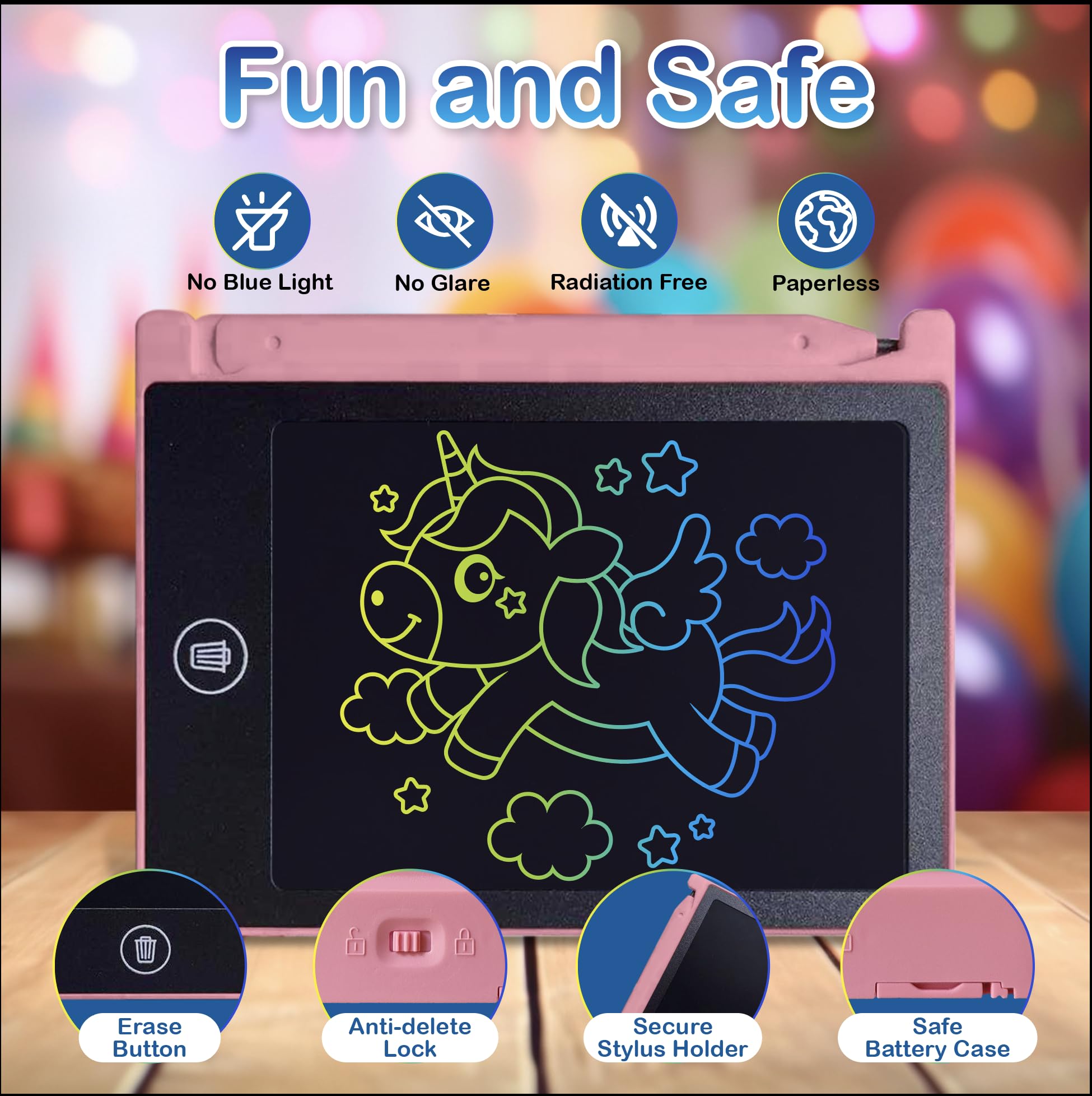 Party Favor Mini Lcd Writing Tablet For Kids, 6 Pack   4.5 Inch Mini Drawing Board. Fun And Educational For Kids That Sketch And