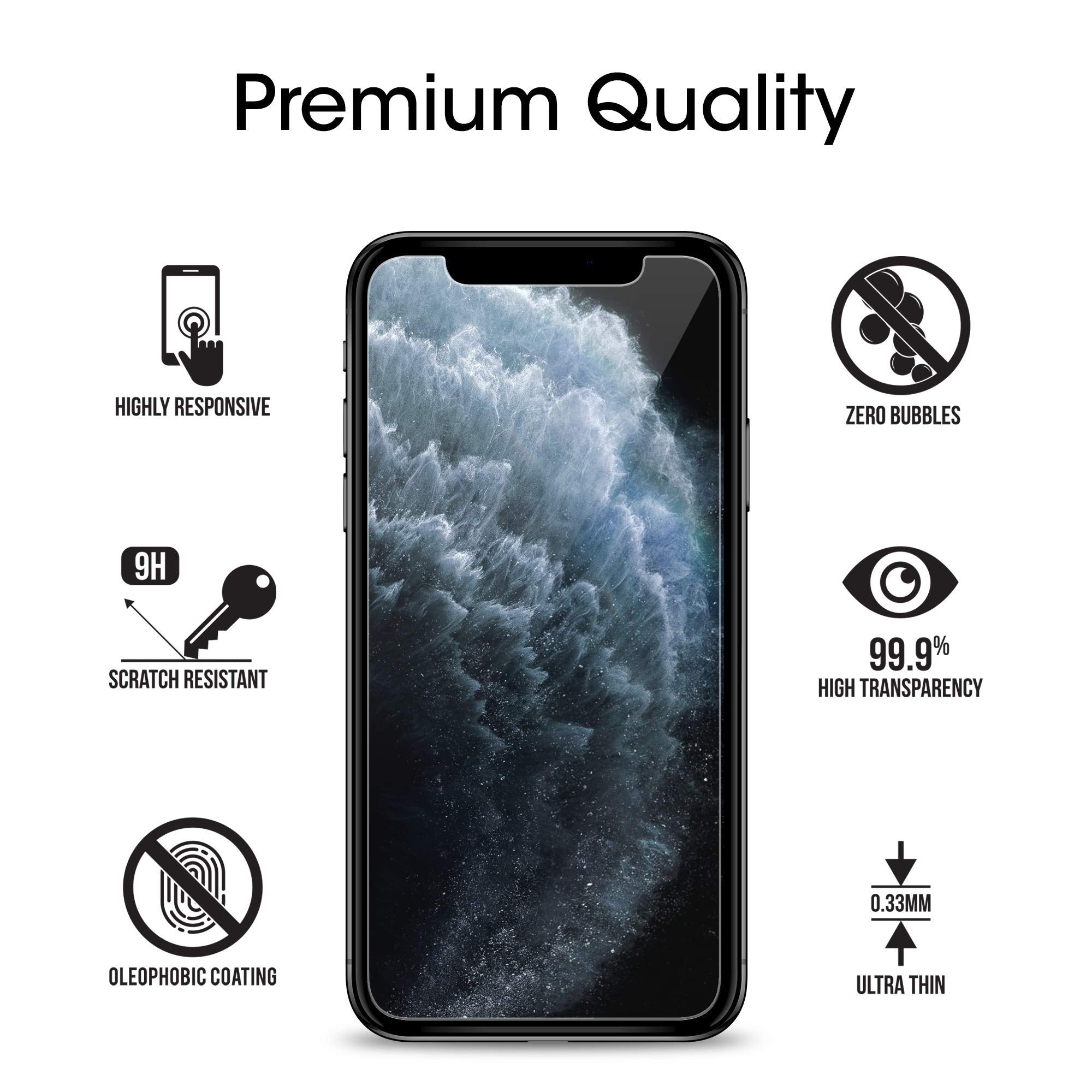 Amfilm Glass Screen Protector For Iphone 11 Pro, Iphone Xs/X With Easy Installation Tray, Tempered Glass, 3 Pack