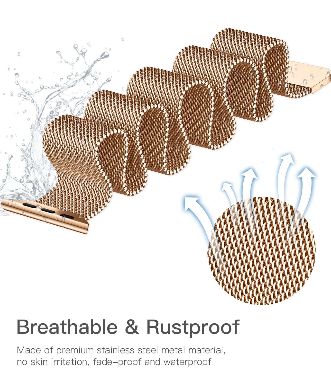 Rabini Compatible With Apple Watch Band 46Mm 42Mm 44Mm 45Mm 49Mm 38Mm 40Mm 41Mm For Women Men, Stainless Steel Mesh Magnetic Met