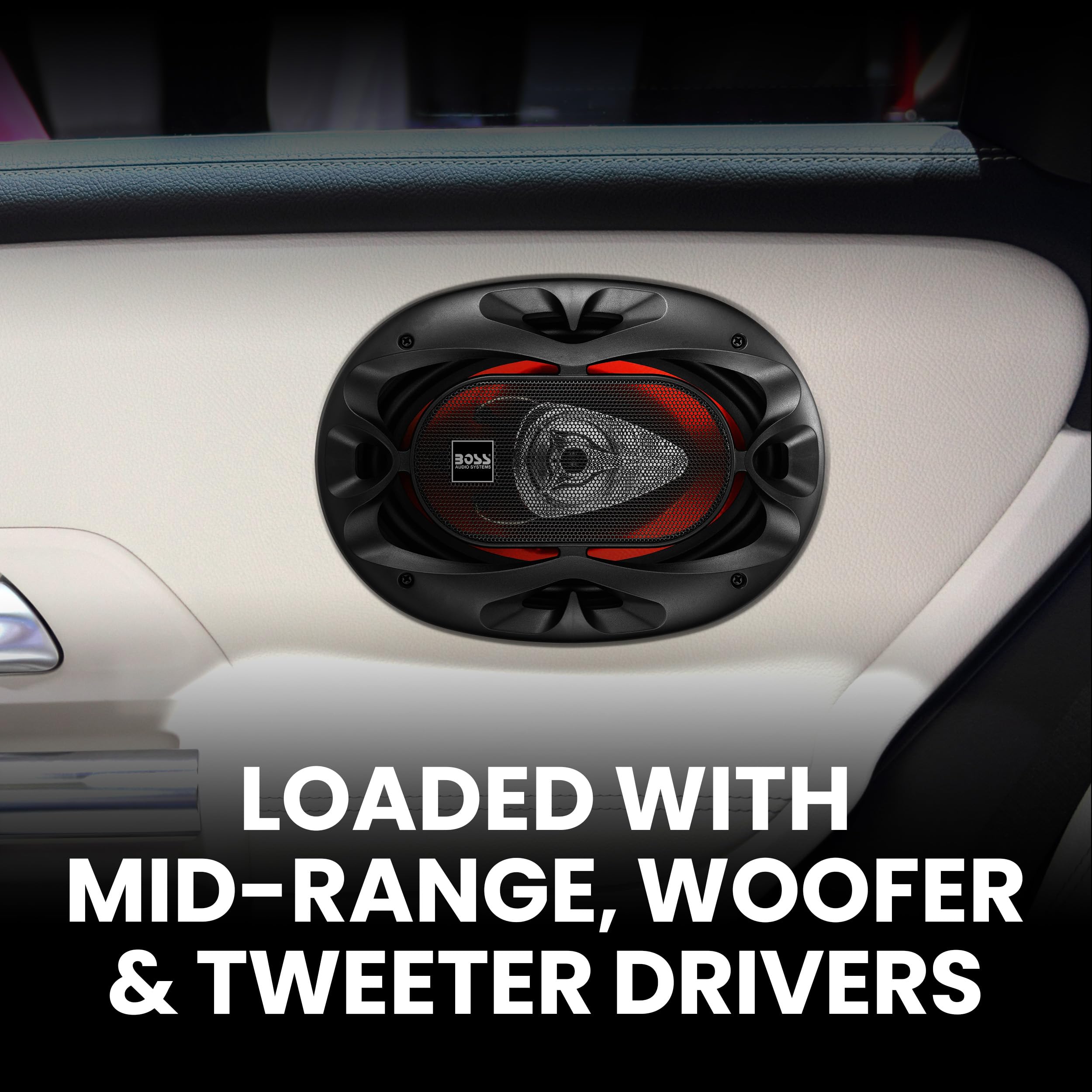 Boss Audio Systems Ch6920 Chaos Series 6 X 9 Inch Car Stereo Door Speakers   350 Watts Max, 2 Way, Full Range Audio, Tweeters, C