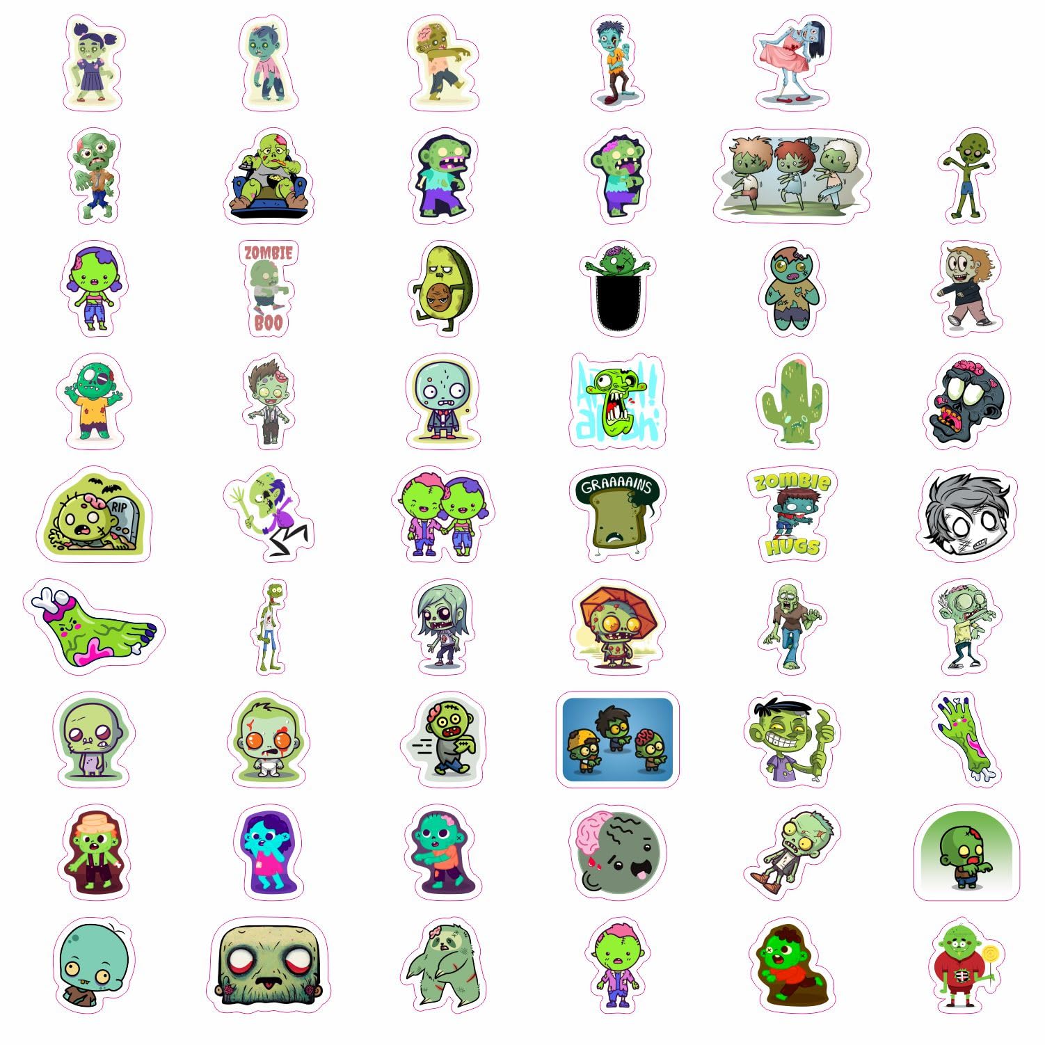 100Pcs Zombie Stickers & Adults   Zombie S For Boys And Girls, Zombie Gifts, Zombie Birthday Party Decorations, Zombie Party Sup