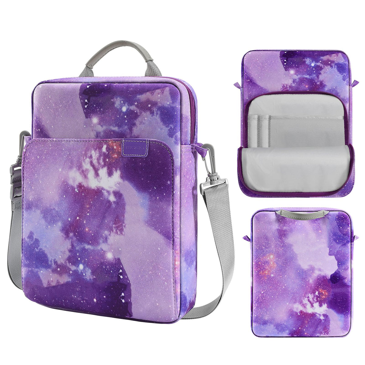 MoKo 13.3-14 Inch Laptop Sleeve Bag Fits MacBook Pro M3/M2 14' 2023,MacBook Pro 13' M2,New MacBook Air 13.6' M3/M2 2024,Tab S8 Ultra 14.6',Handle Carrying Case with Shoulder Strap,Purple Starry Sky
