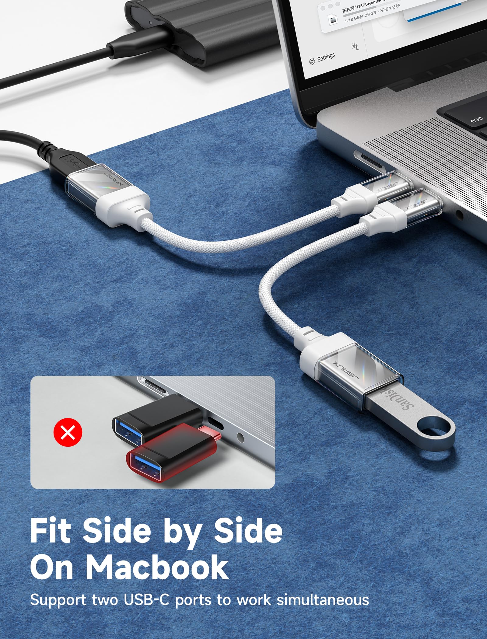 Jsaux Usb To Usb C Adapter [2 Pack], Usb C To Usb 3.0 Adapter, Usb C Otg Adapter Compatible With Macbook Pro/Air, Iphone 15 Pro