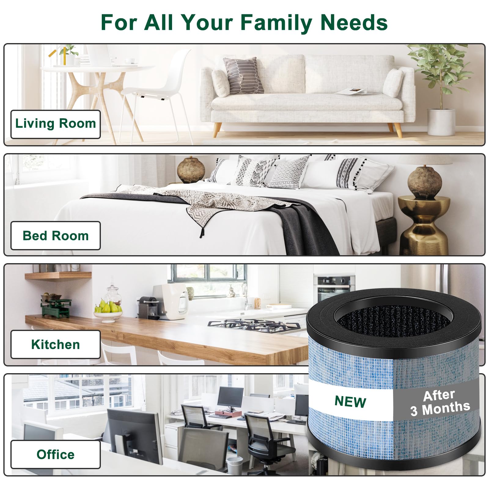 Katerelis 4 Pack Mk01 Mk06 Tz K1 Replacement Filter Compatible With Aroeve Mk01 Mk06 Mg01Jh, Tolife Tz K1 And Kloudi Dh Jh01, Po