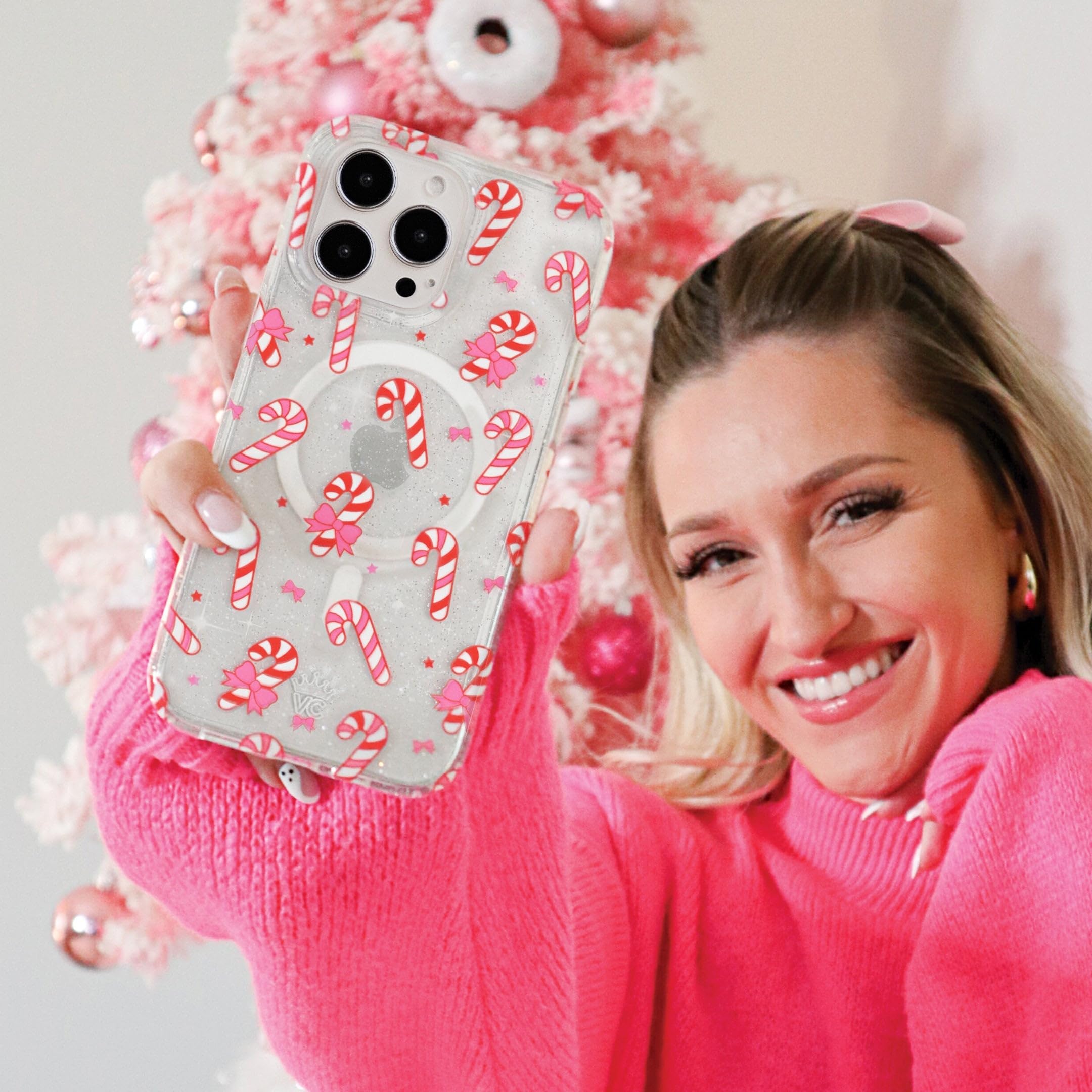 Velvet Caviar Christmas Phone Case For Iphone 16 Pro Max   Compatible With Magsafe [8Ft Drop Tested]   Holiday Peppermint Glitte