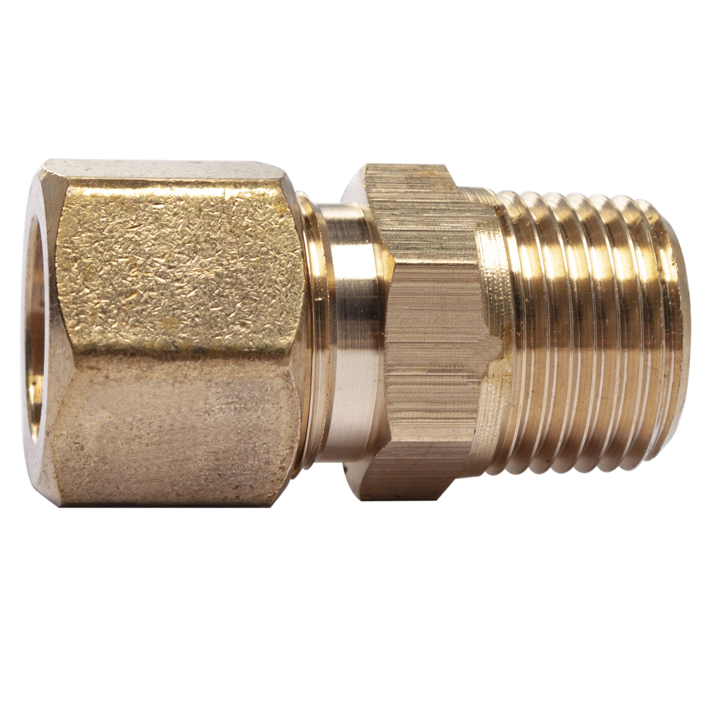Ltwfitting Brass 1/2-Inch Od X 3/8-Inch Male Npt Compression Connector Fitting(Pack Of 25)