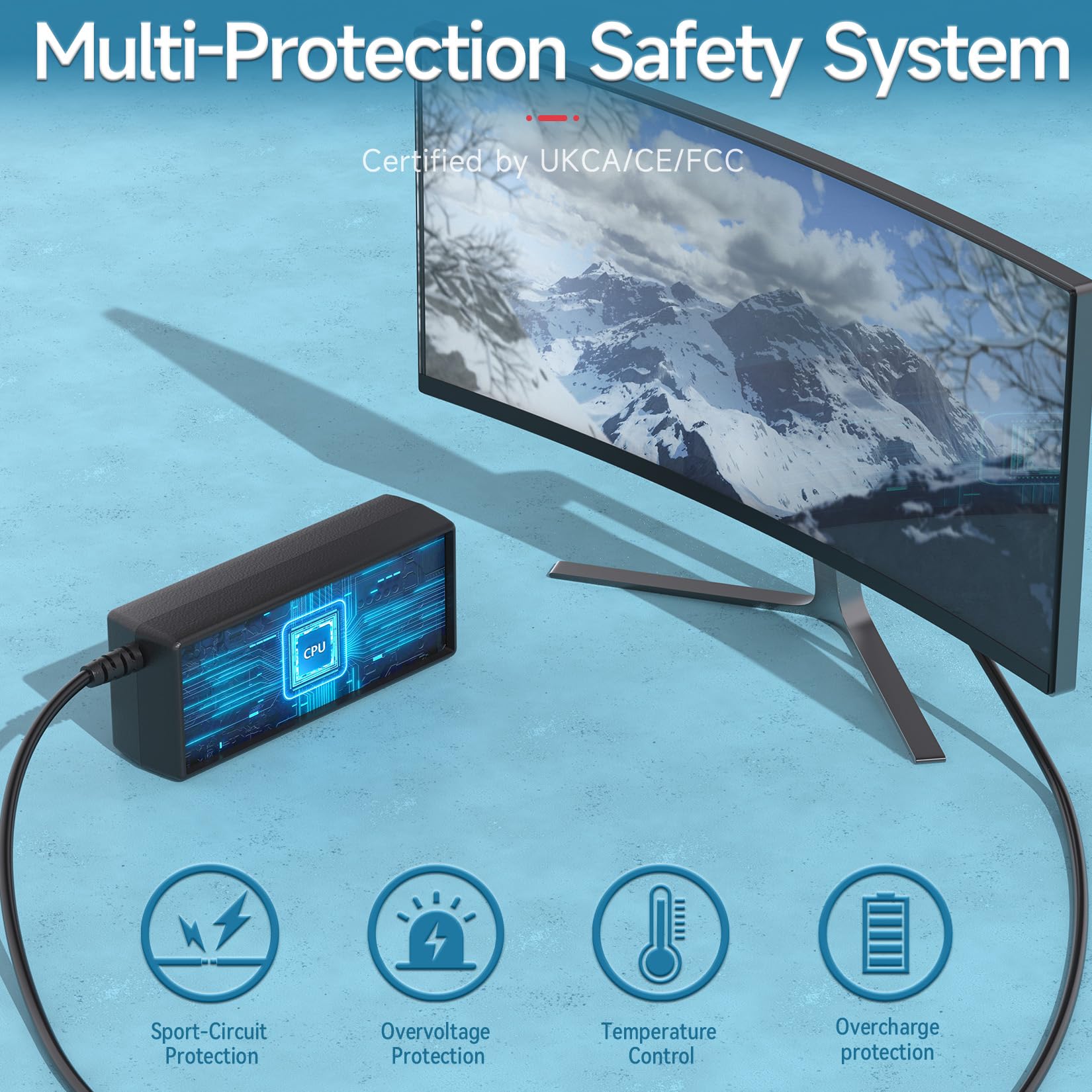 19V Power Cord For Samsung Tv 32'' Un32J400, Un32J4000Af, Un32J400Daf, Un32J5205, Un32J5205Af, Un32J5003, Un32J5003Af, Un32J5003