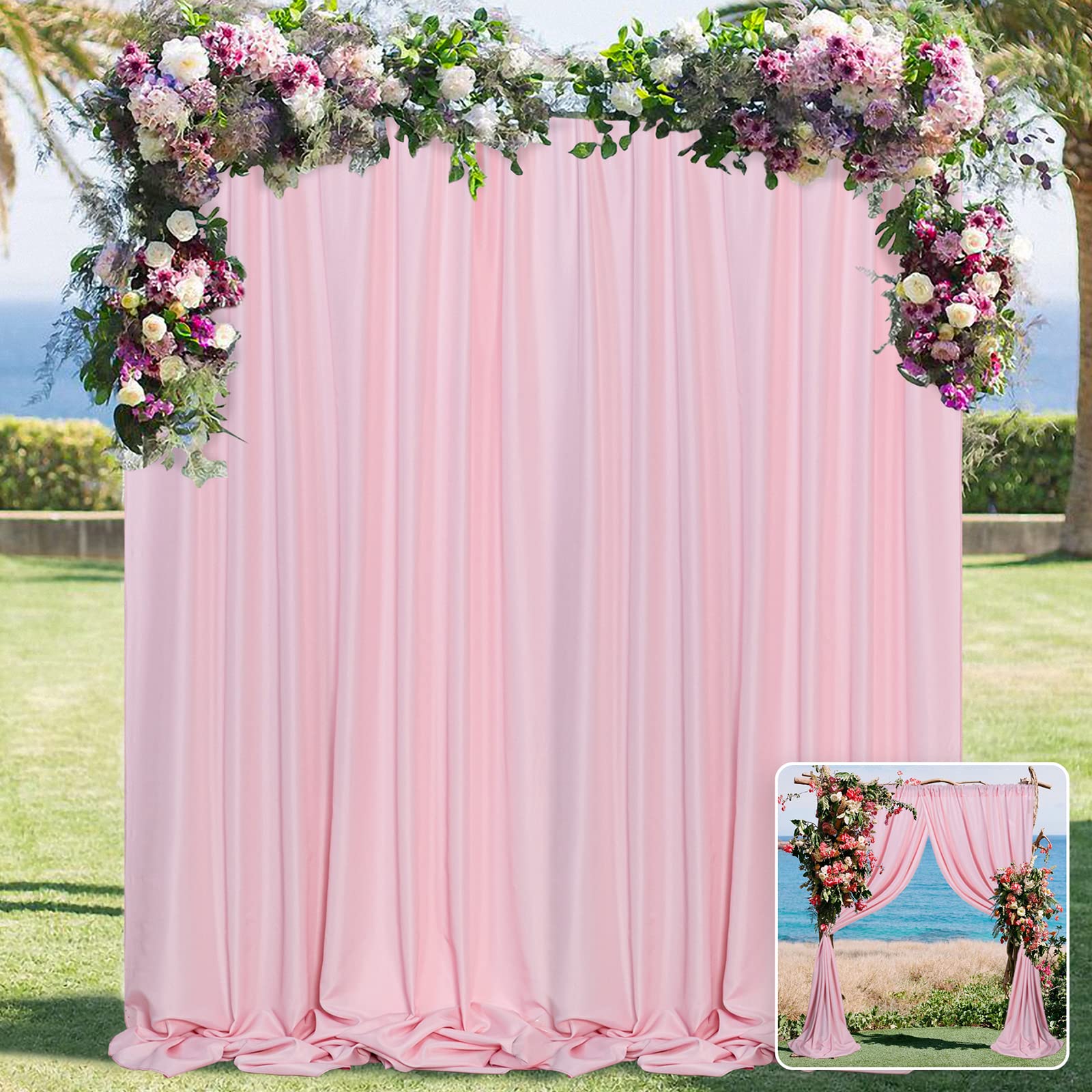 Pink Backdrop Curtain For Parties Rod Pocket Pink Curtains Photography Backdrop Drapes Privacy Fabric Decoration For Birthday Pa