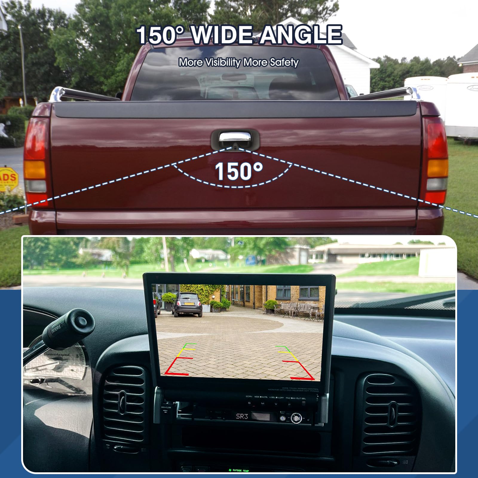 Acauto Tailgate Handle Backup Camera Fit For Chevy Silverado Gmc Sierra 1500 2500 3500 Hd 1999 2007 Classic Tailgate Reversing R