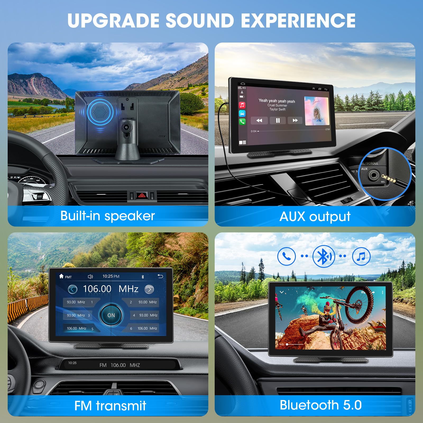 Portable Car Stereo Wireless Carplay   9 Inch Wireless Android Auto Car Screen   Bluetooth Ips Display Mirror Link Gps Navigatio