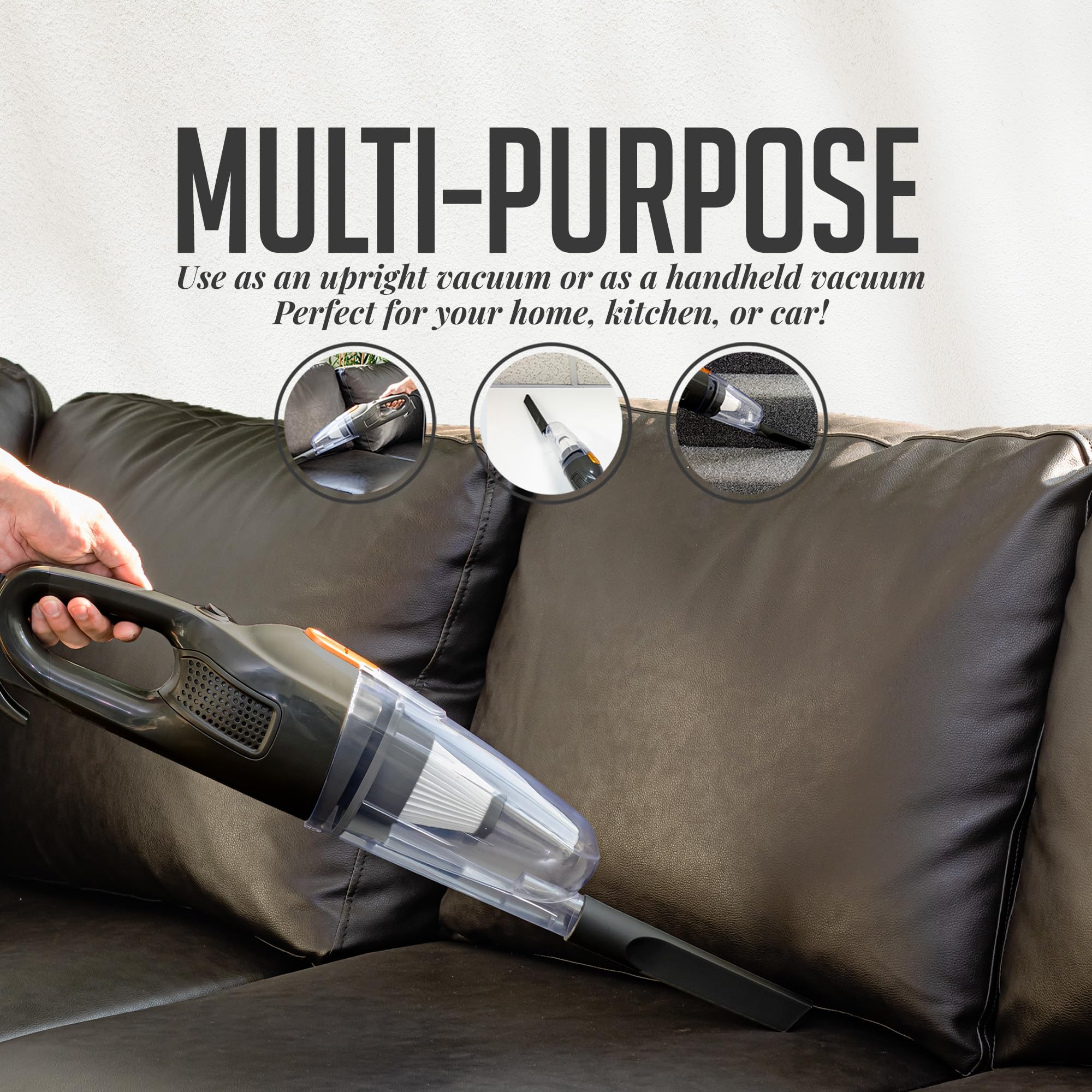 Ovente Corded Stick Vacuum Cleaner, Lightweight Electric 3-In-1 Bagless Handheld Vacuum With 400W Motor And Powerful Suction For