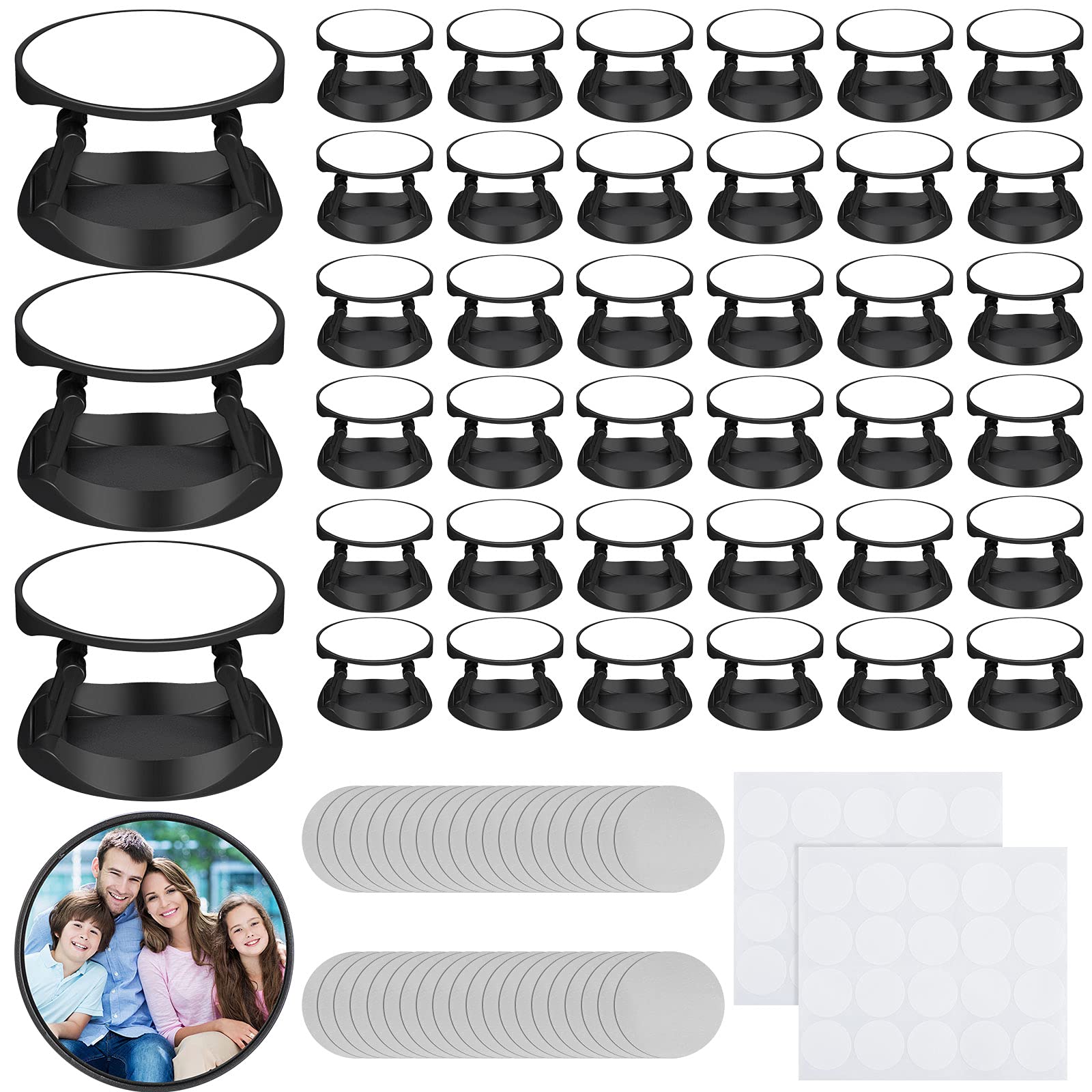 40 Pieces Blank Sublimation Phone Grip Holders Include 40 Collapsible Brackets and Sublimation Aluminum Sheets and Double-Sided 