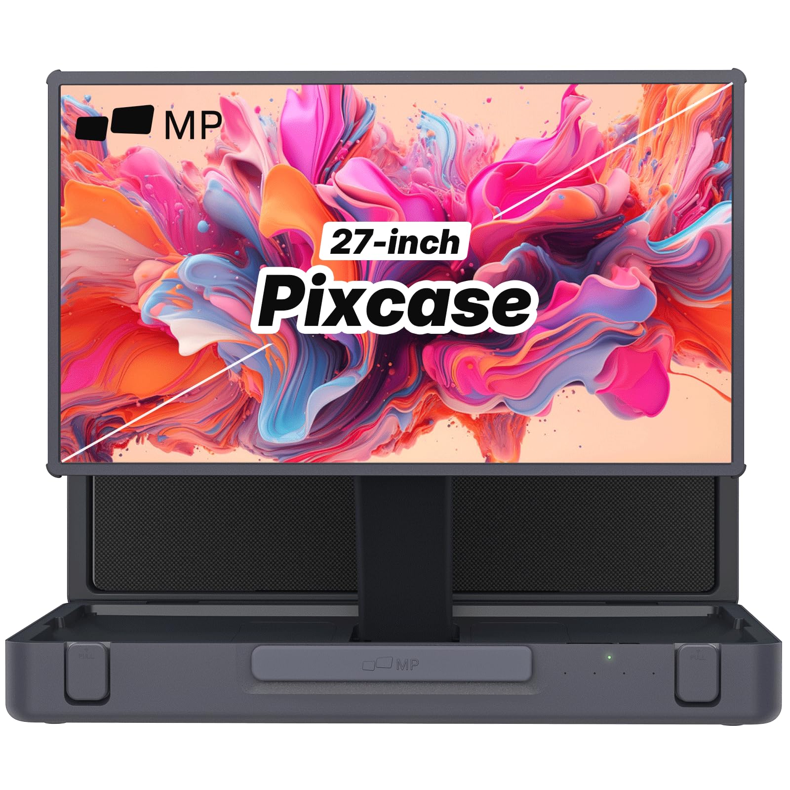 MP Mobile Pixels 27 Pixcase Computer Monitor, 1080P Touchscreen with 16GB RAM, Google Play Access, 40W Speakers, Compact Suitcas