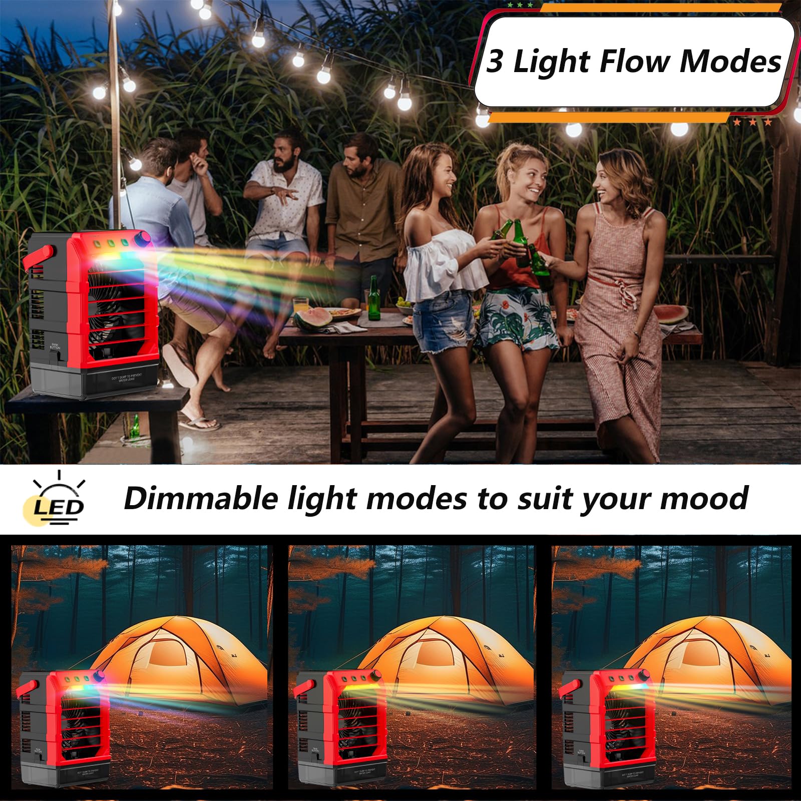 Rozlchar Portable Cooling Fan Compatible For Milwaukee 18V Battery(No Battery) W/Usb Input Powered, Outdoor Camping Fan W/Mist,