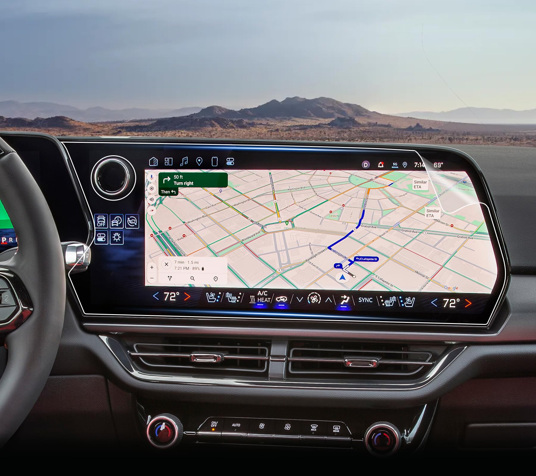 Shaohao 2Pcs 2024 Chevy Equinox Ev Screen Protector Compatible With 2024 Chevy Equinox Ev Accessories Equinox Ev (1Lt, 2Lt, 3Lt, 2Rs, 3Rs) 17.7 Inch Diagonal Display Hd Clarity Navigation Screen Cover