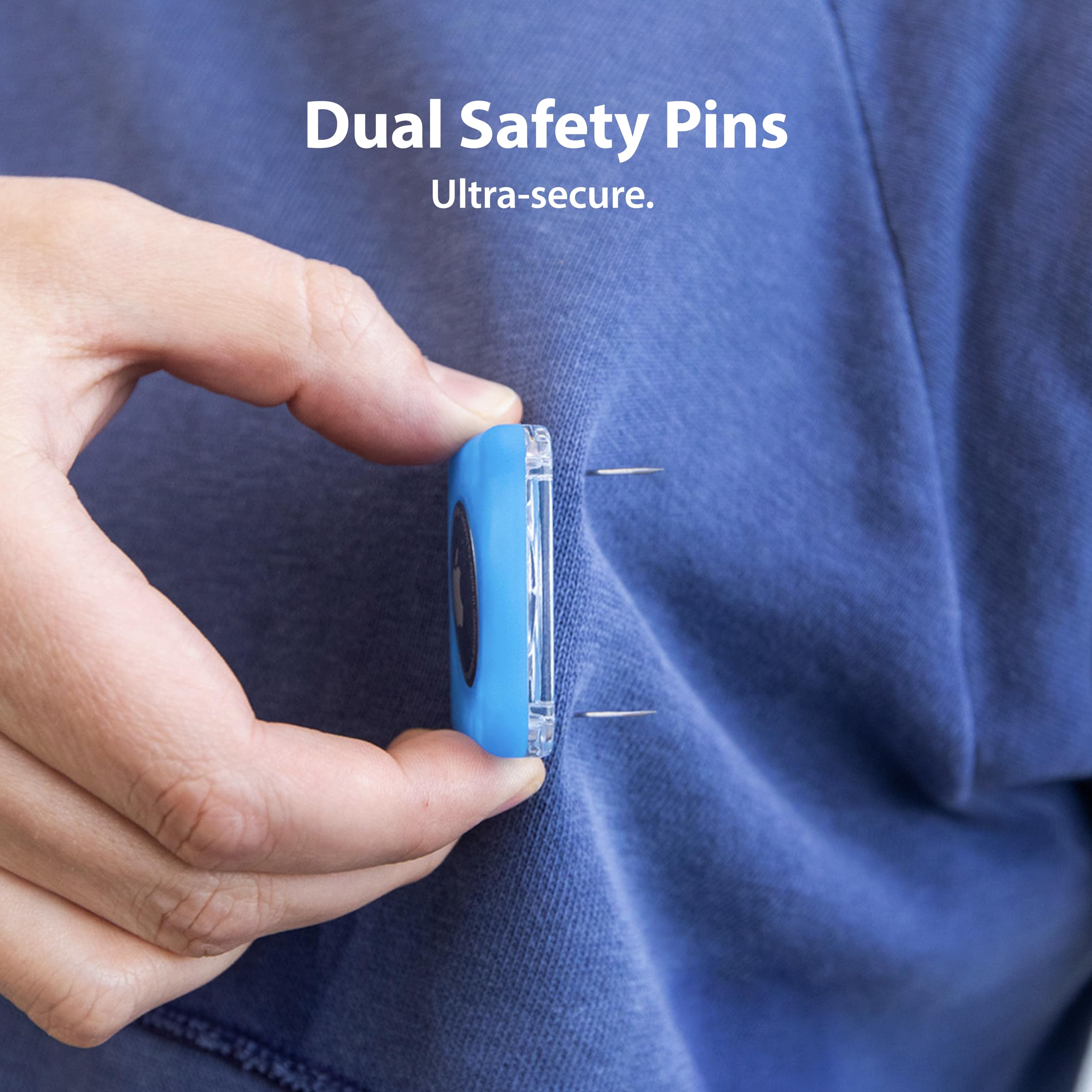 Elevation Lab Tagvault Airtag Dual Safety Pin (Pack Of 4)   The Most Secure Airtag Holder For Kids, Low Profile, Doesn'T Dangle, Elevation Lab   Blue, White, Black, Red