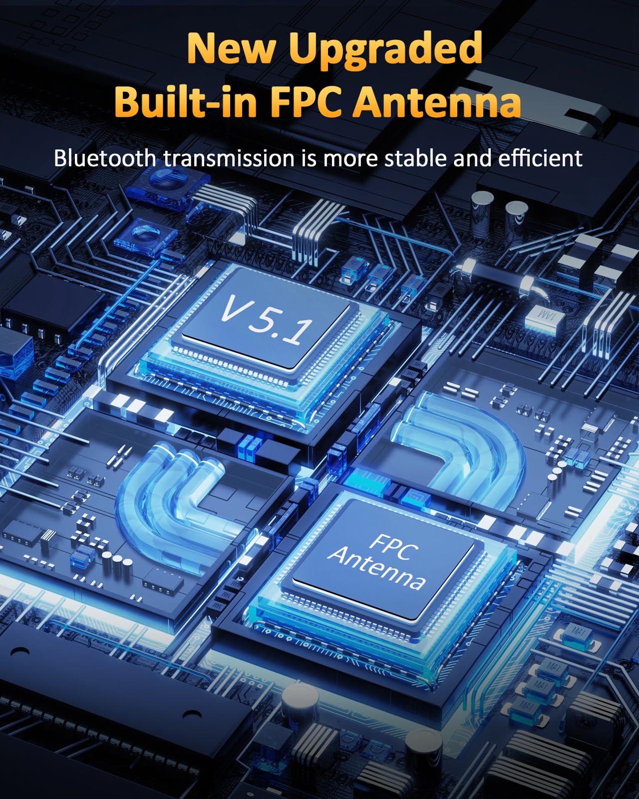 Zexmte 5.1 Usb Bluetooth Adapter For Pc, Bluetooth Dongle For Pc, 50M/164Ft Long Range Bluetooth Adapter Stable Signal, With Fpc