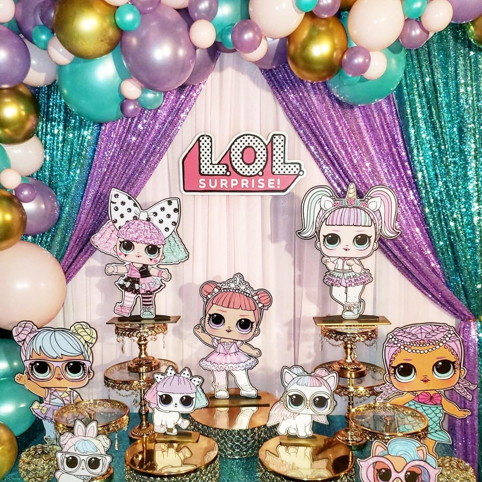 Lavender Glitter Sequin Backdrop Curtains 6 Pieces 2Ftx8Ft Dessert Backdrop Wedding Party Decor Glitter Photography Background C